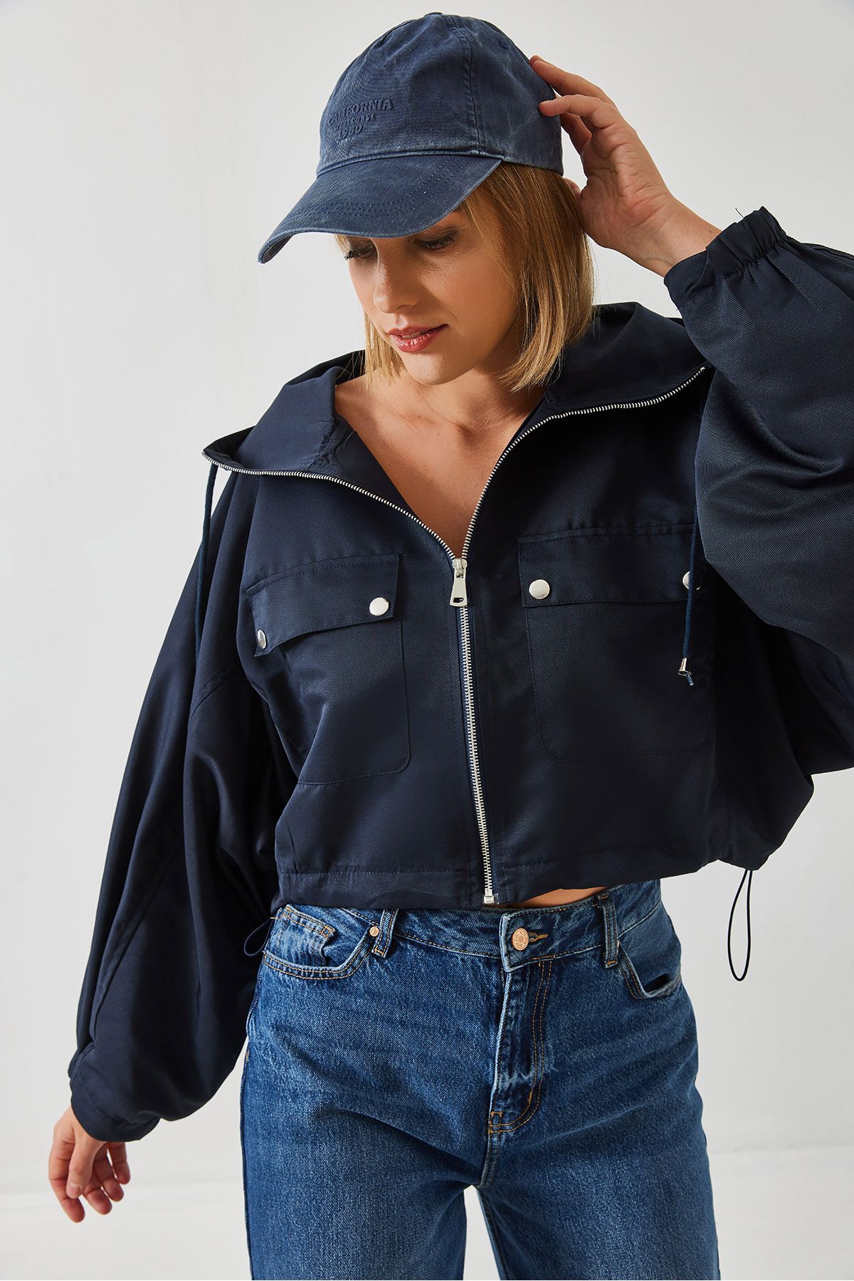 Bianco Lucci-Women's Hooded Short Jacket 60451002 2