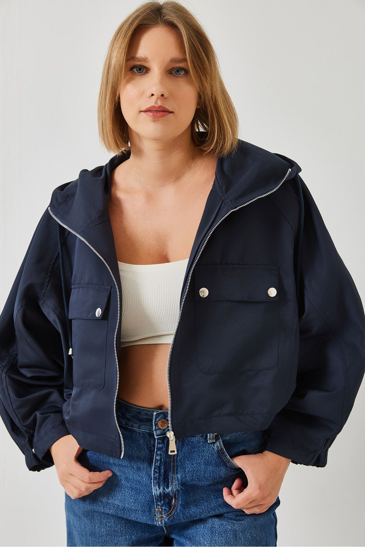 Bianco Lucci-Women's Hooded Short Jacket 60451002 6