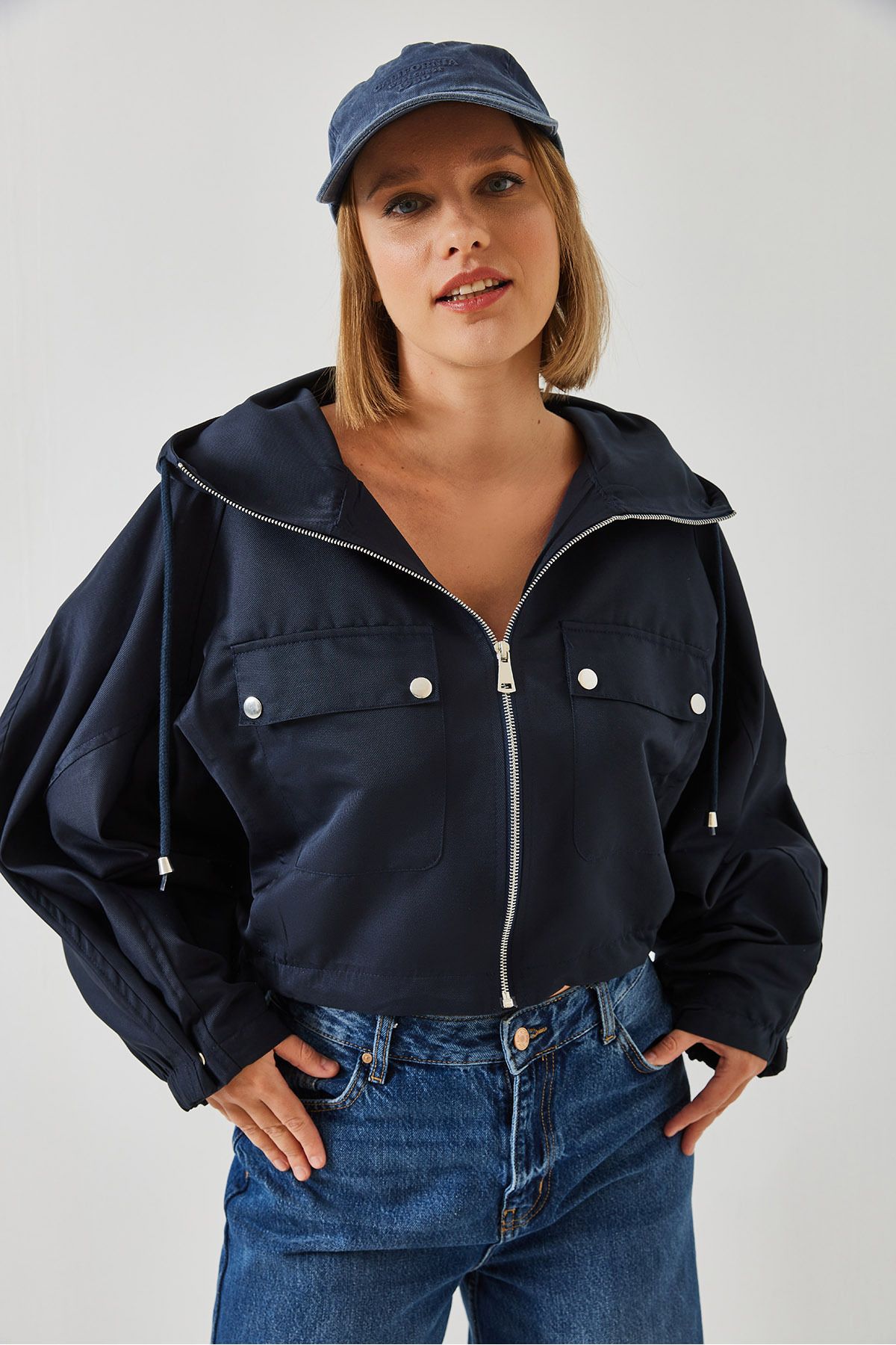 Bianco Lucci-Women's Hooded Short Jacket 60451002 8