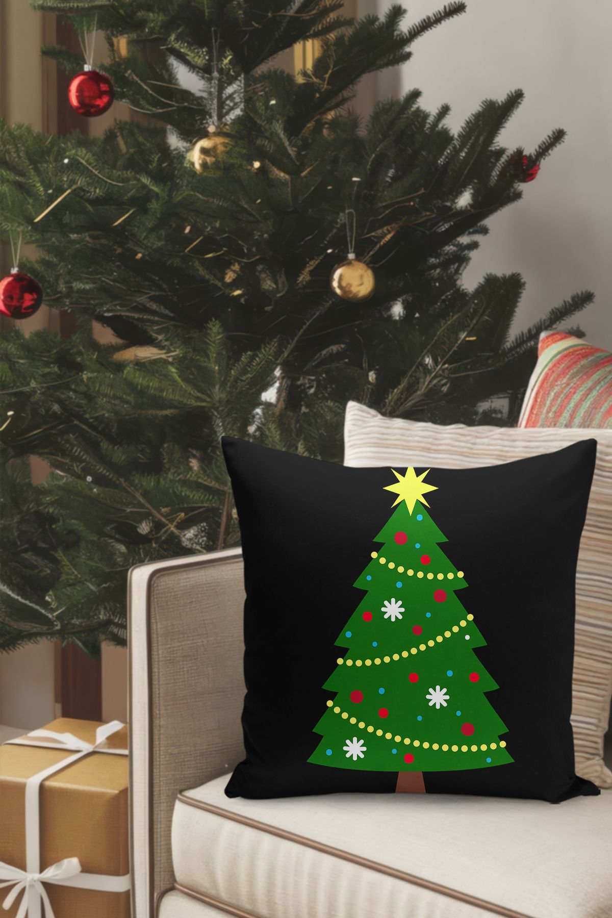 Filamente-Christmas Themed Throw Pillow Cover / Christmas - Christmas Cushion Cover (Double-Sided Printed - Hidden Zipper) 2