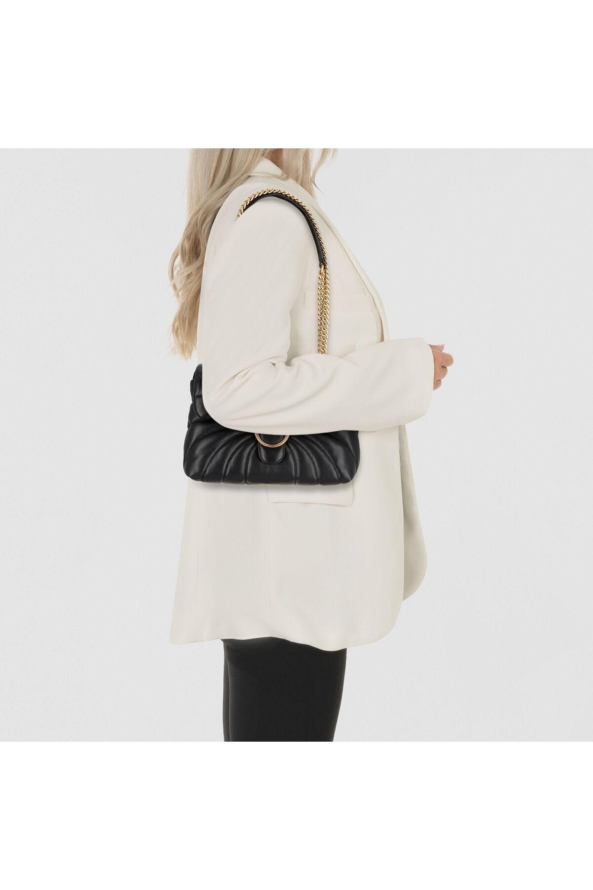 PİNKO-Love Puff Schultertasche Leder 30 cm 7