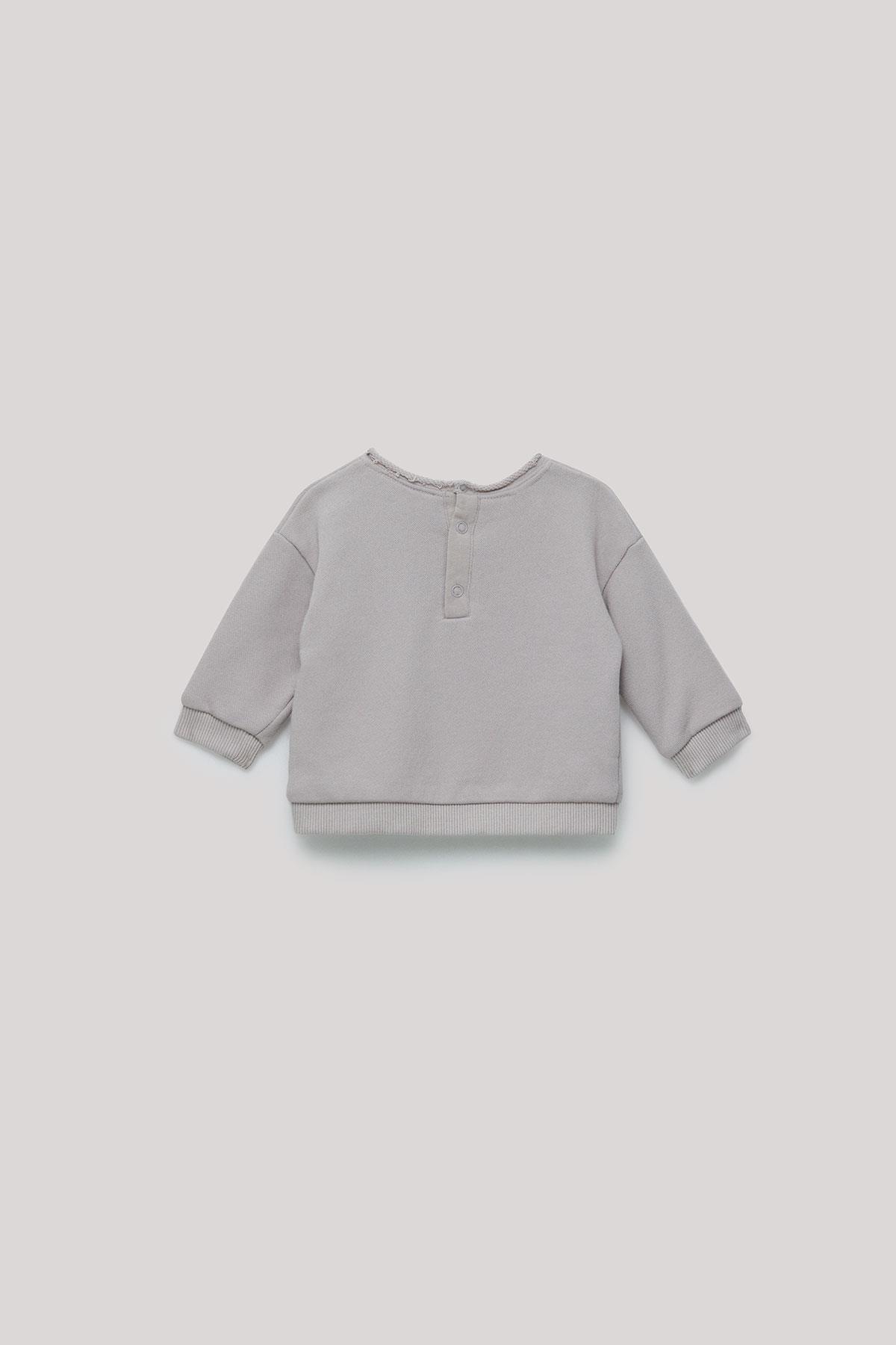 Layette BG Store Erkek Bebek Gri Sweatshirt fotoğrafı 2 (önizleme)