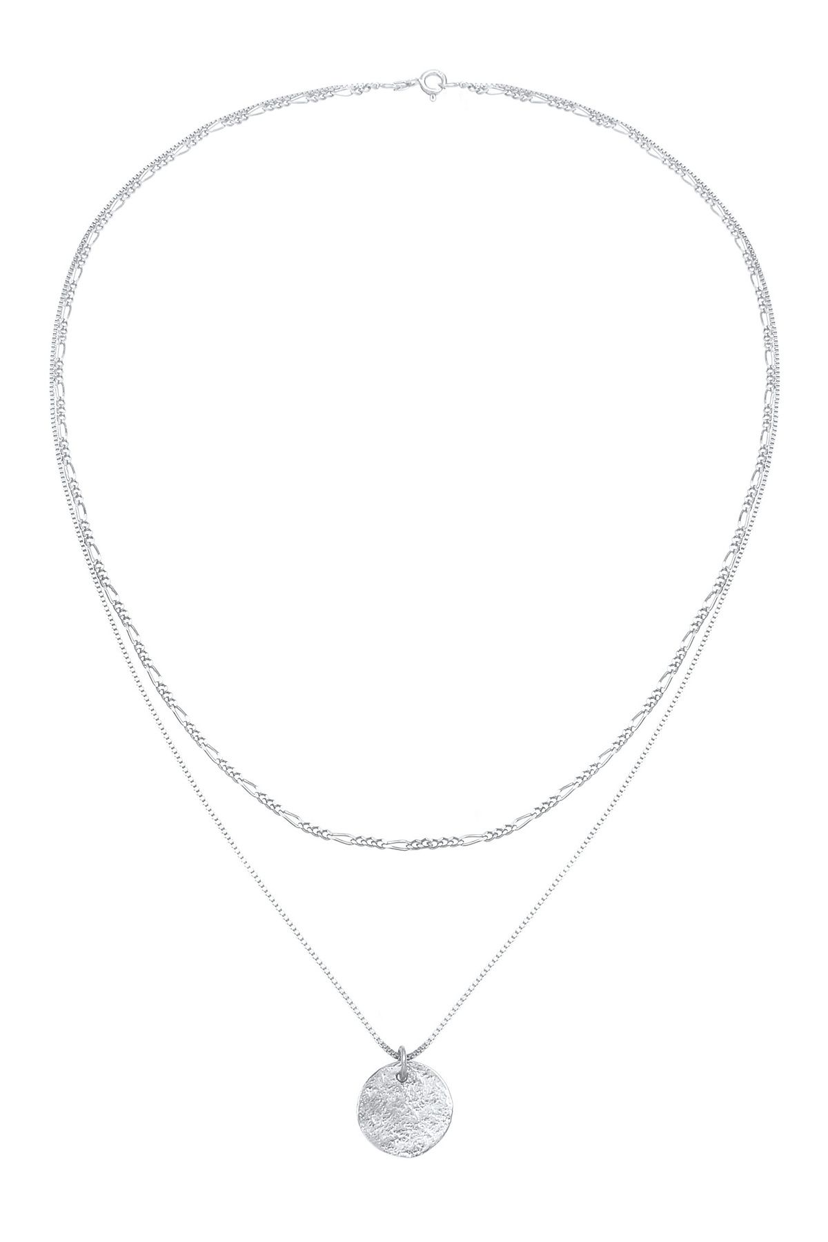 ELLI-Halskette Damen Layer Plate Anhänger Boho in 925 Sterling Silber 3