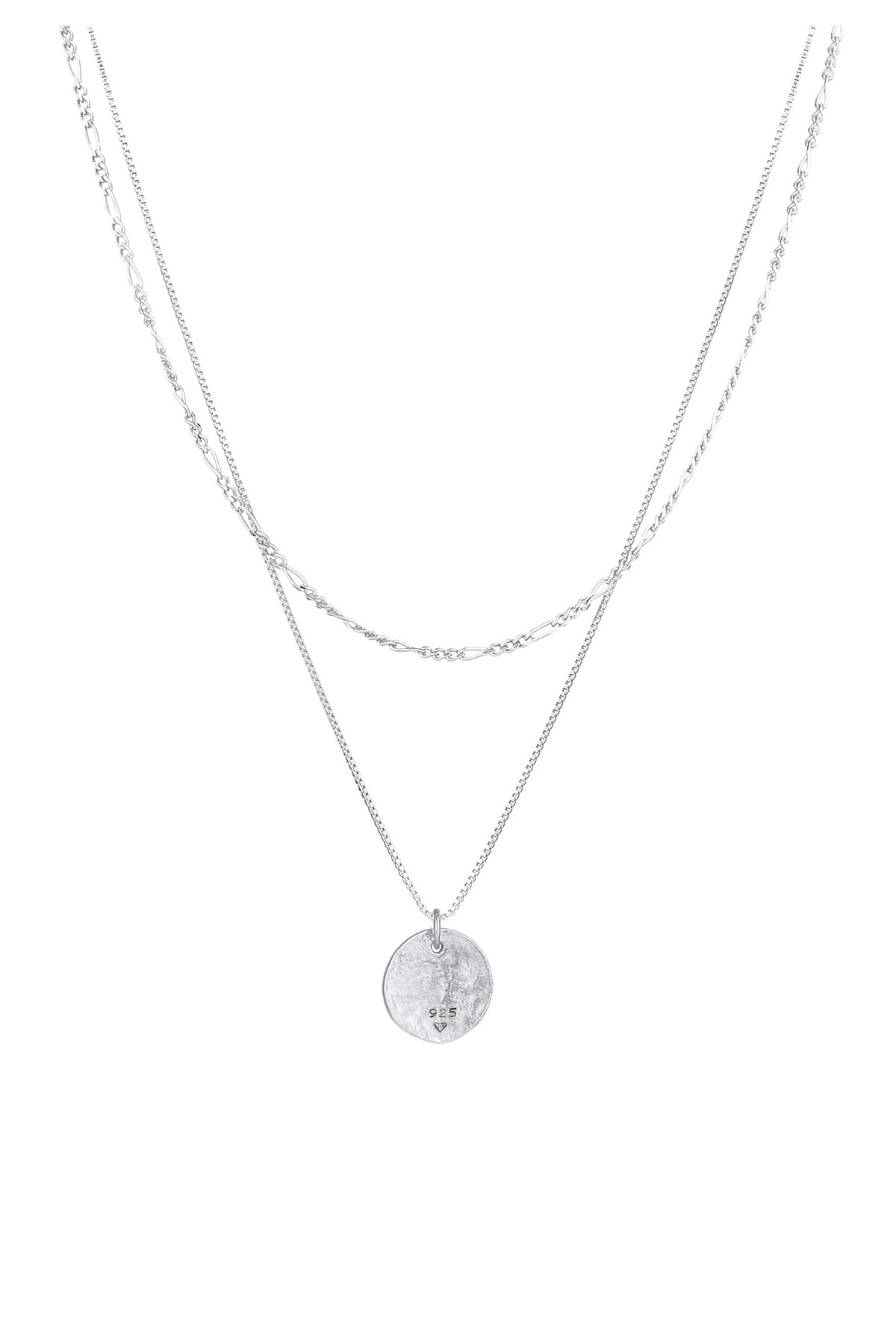 ELLI-Halskette Damen Layer Plate Anhänger Boho in 925 Sterling Silber 4