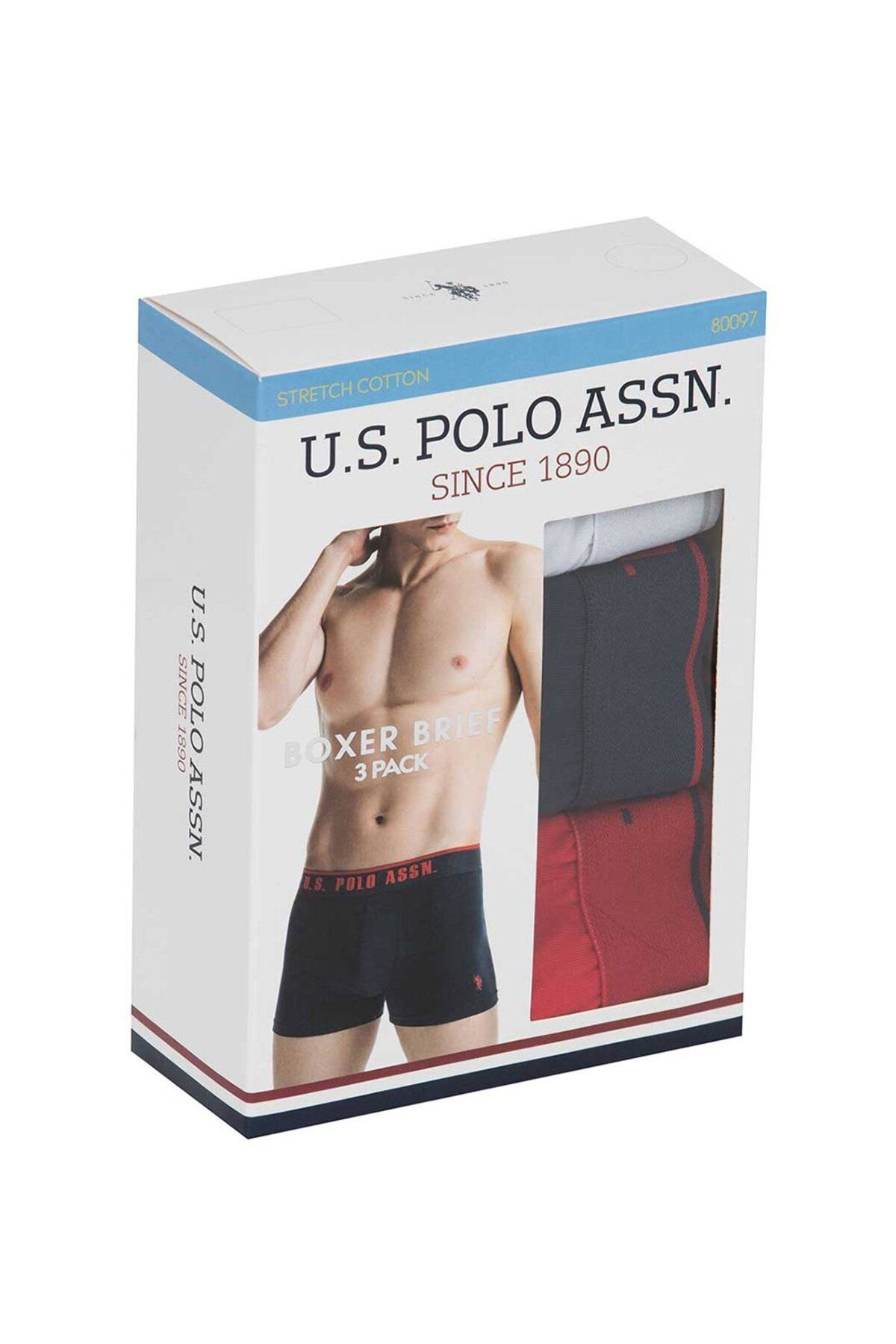 U.S. Polo Assn.-Pánský 3dílný boxer bílo-červeno-námořnická modř 5