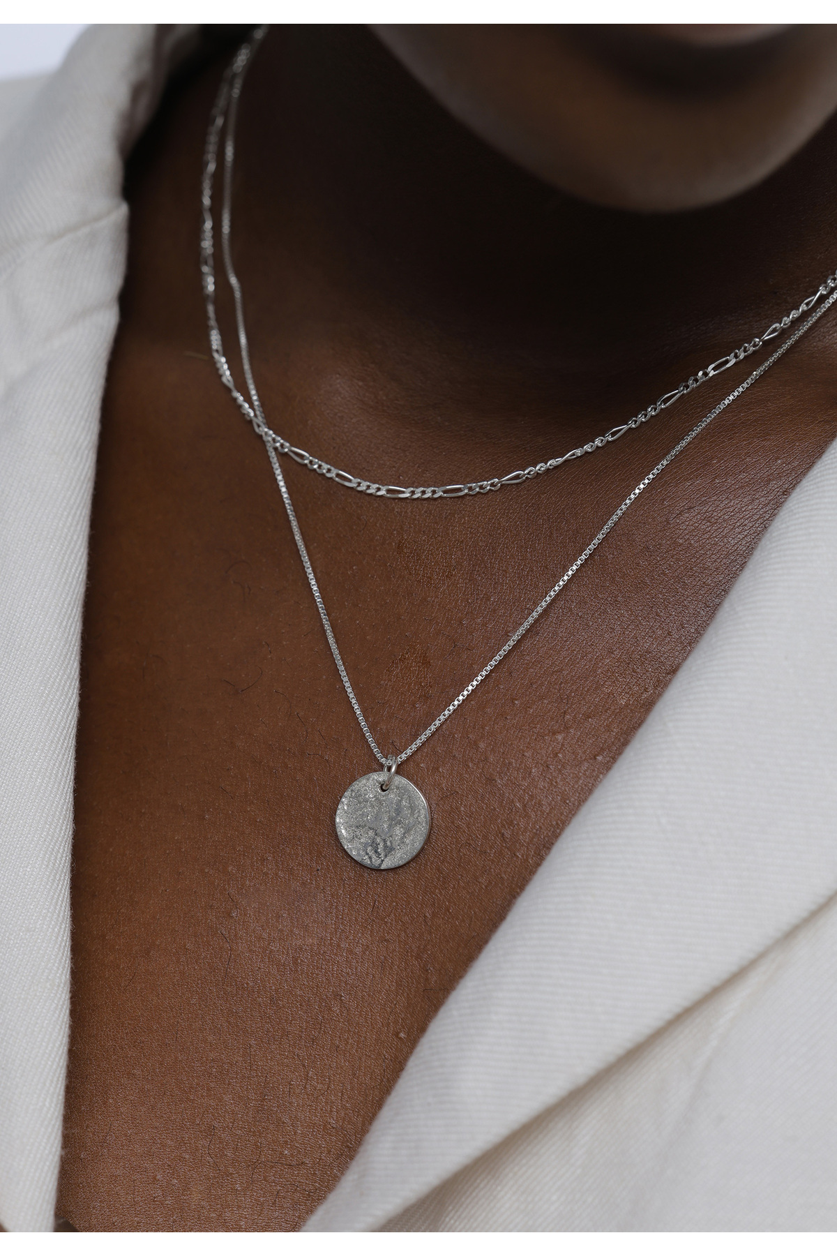 ELLI-Halskette Damen Layer Plate Anhänger Boho in 925 Sterling Silber 6