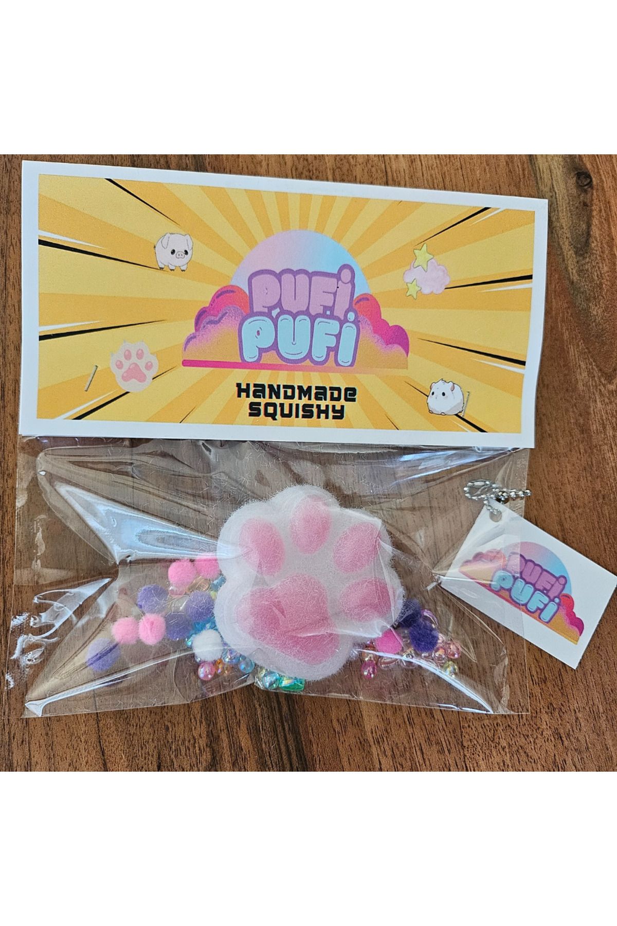 Pescar Kedi Patisi Pembe PufiPufi Taba Squishy Stress Oyuncağı Sukuşi