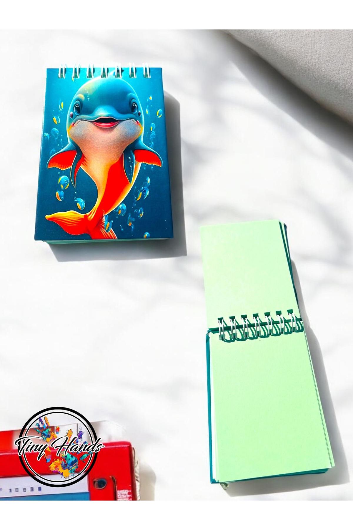 tiny hands-Mini Notepad 7*10cm Hard Cover Notepad Dolphin Themed Notepad Homework Notebook 3