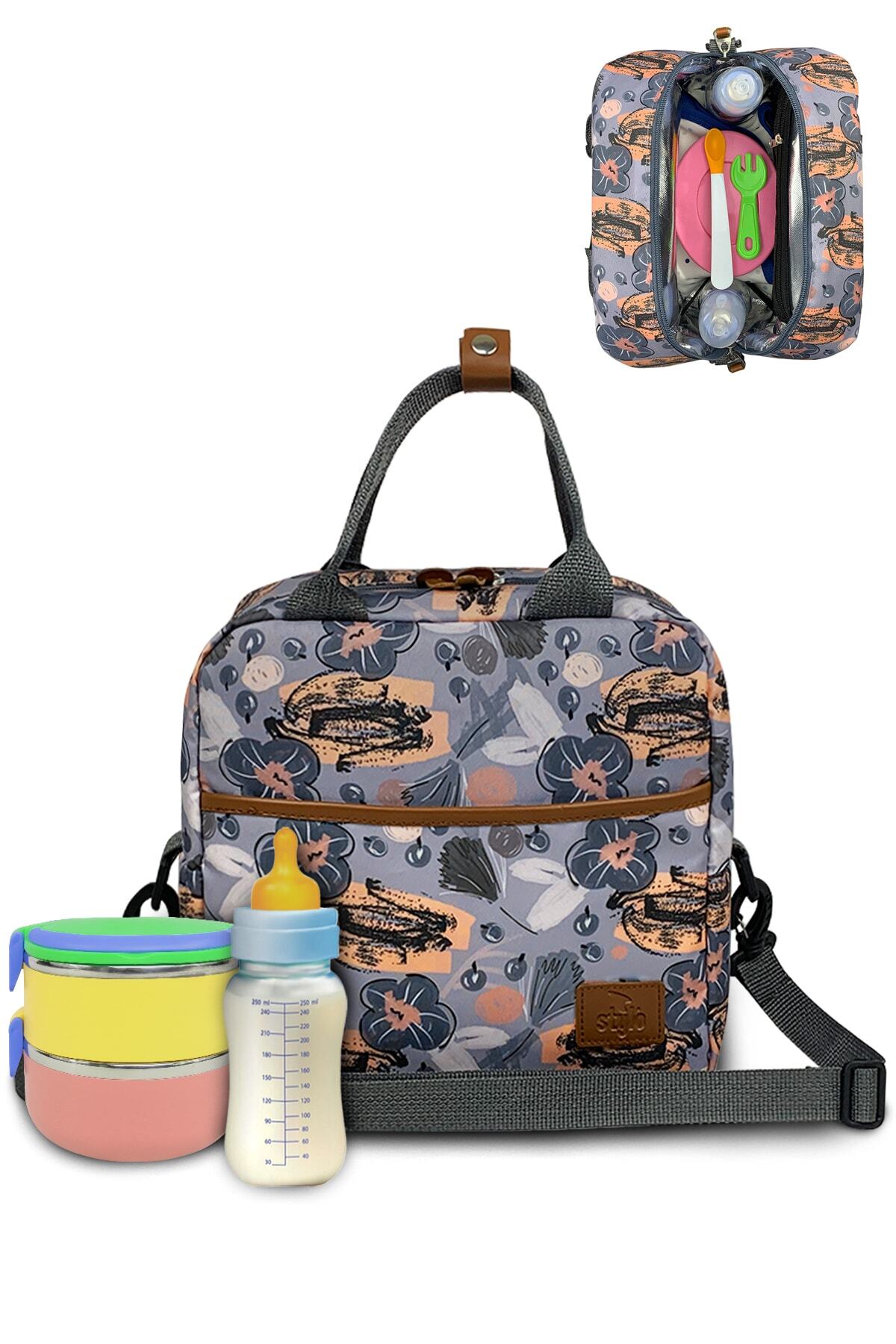 Stylo Paris Anne Bebek Bakım Çantası Ve Isı Yalıtımlı Food Termos Çanta 2'li fotoğrafı 2 (önizleme)