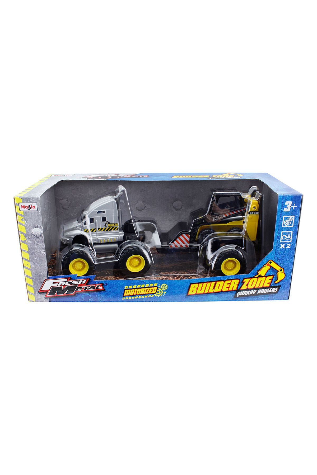 Maisto Fresh Metal Maisto Builder Zone Taşıyıcı Tır Seti - Gri Tır