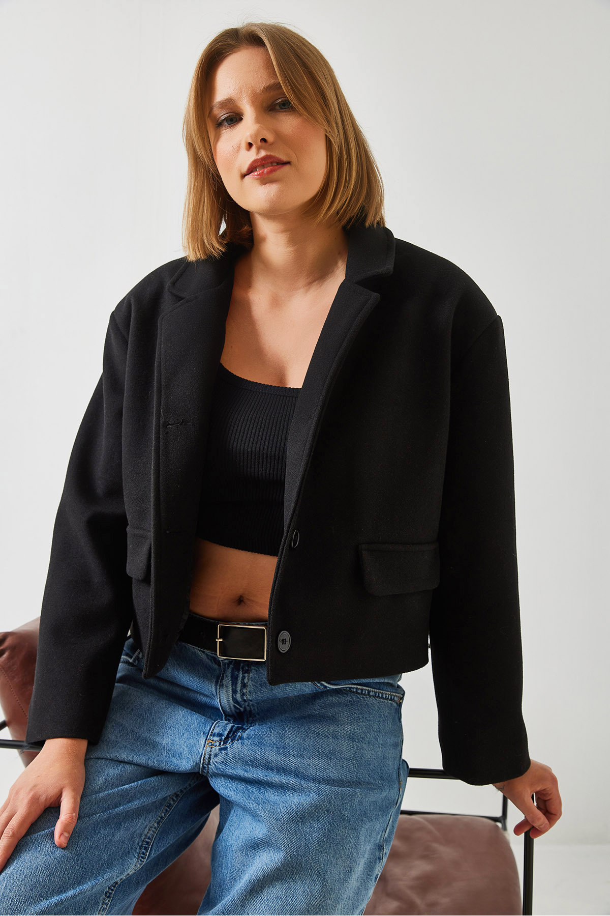Bianco Lucci-Women's Short Crop Jacket 2624 60261013 5