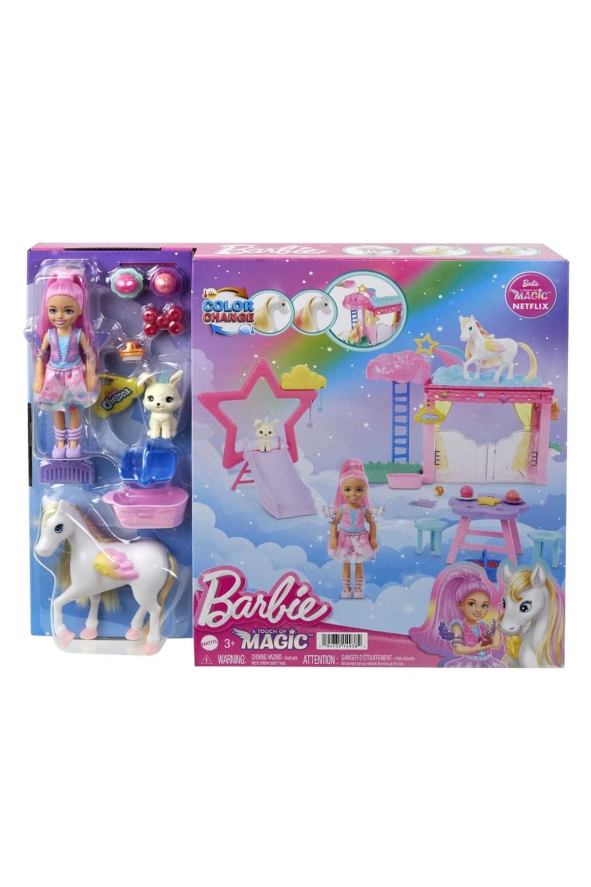 NECO TOYS bar bie A Touch Of Magic Chelsea ve Pegasus Oyun Seti HNT67