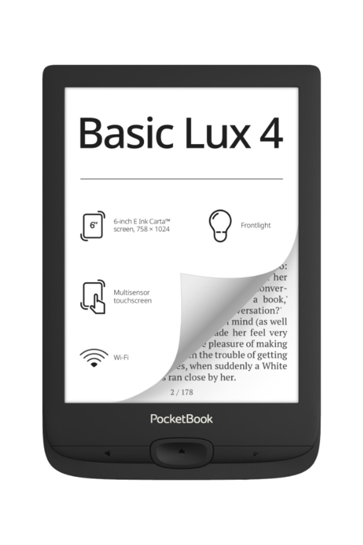 pocketbook Basic Lux 4 | 6" | 8gb | E Ink Carta Ekran | Siyah