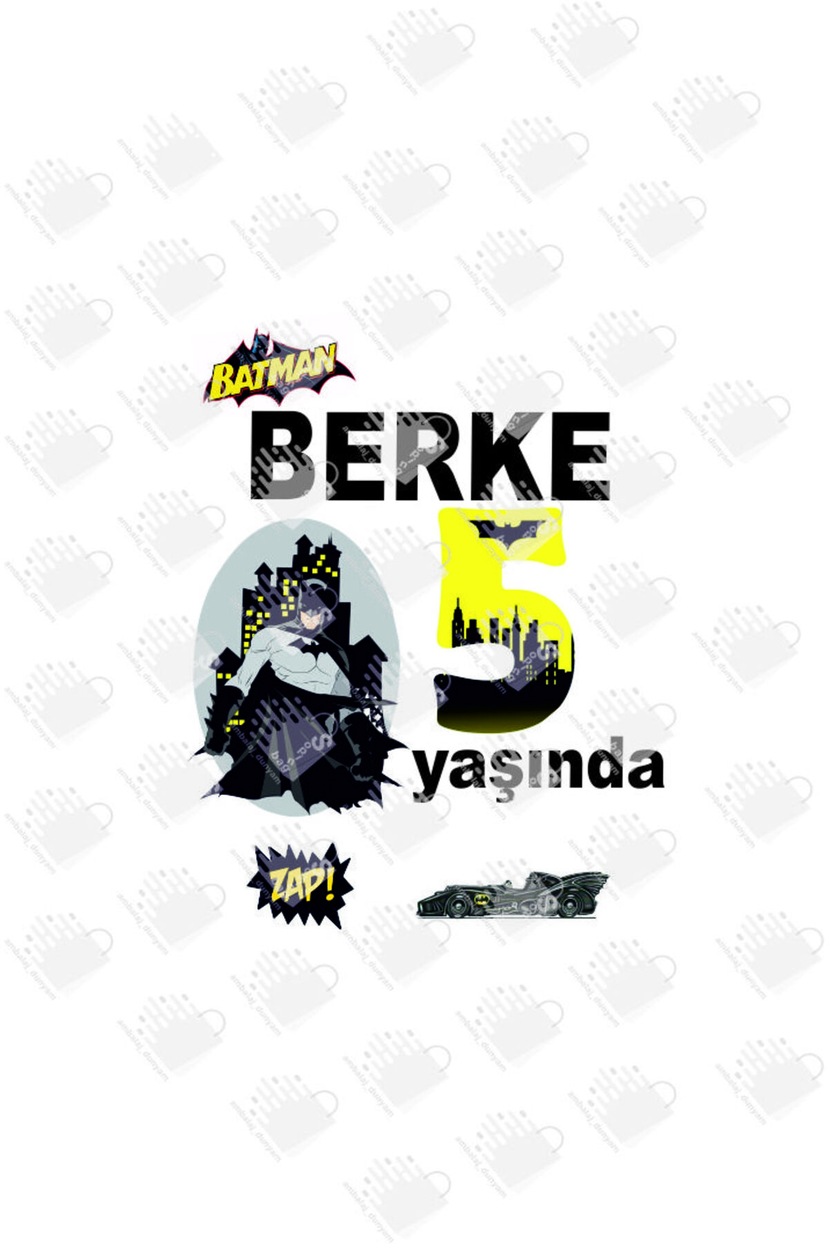 AMBALAJDÜNYAM 25 Adet Batman Görselli Doğum Günü Çantası / Poşeti (18*8*24) fotoğrafı 2 (önizleme)