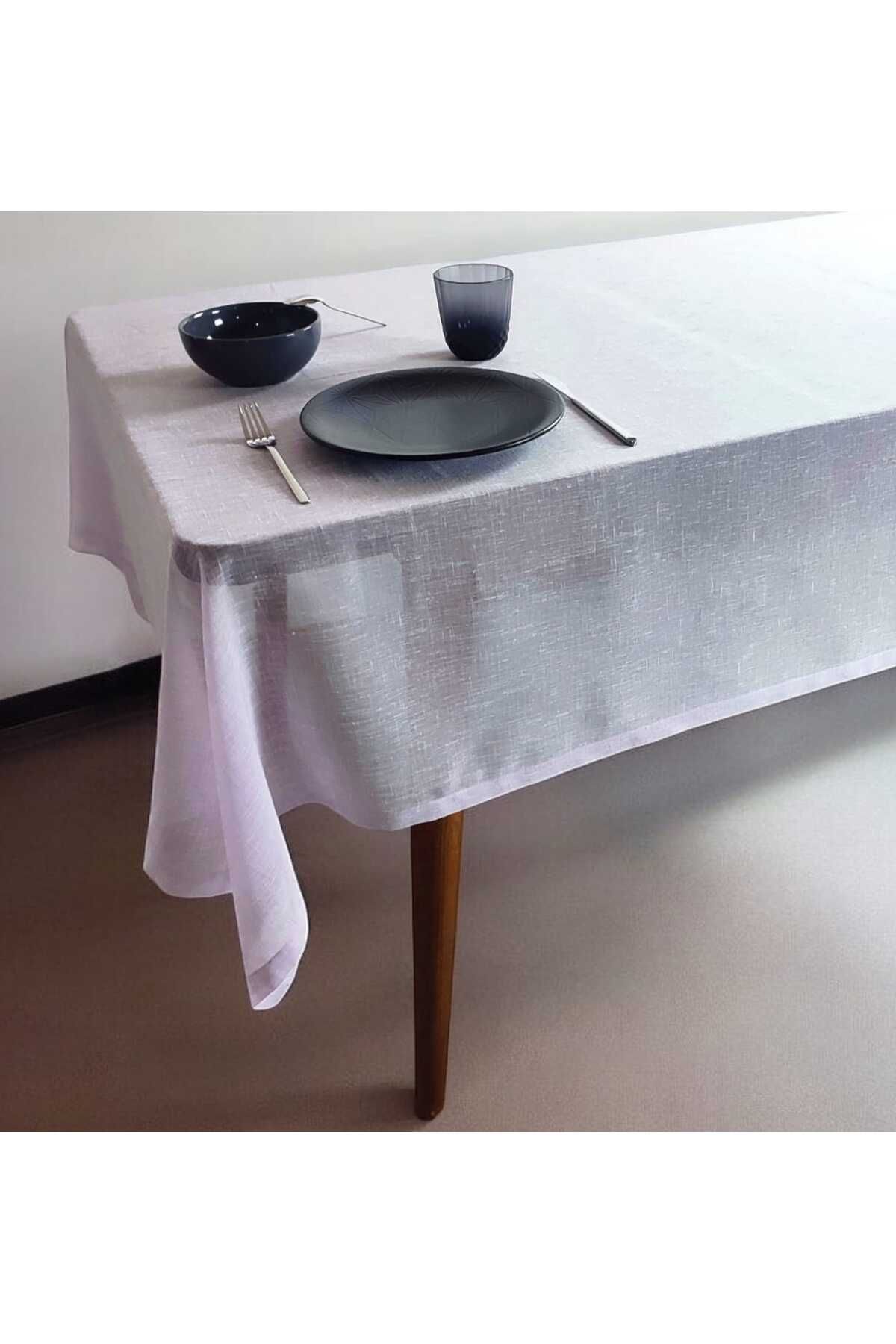 PİKKO HOME-Lilac Color Thin Polyester Tulle Dartless Tablecloth(Lm) 2