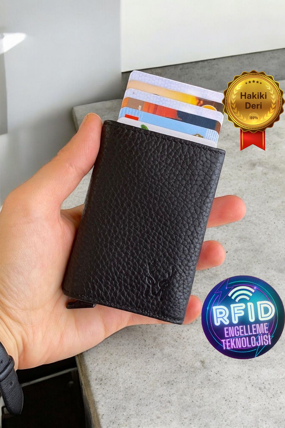 Modica-Papola - Black Men's Card Holder & Wallet with Genuine Leather Mechanism, Rfid Protection, Anti-Theft 1