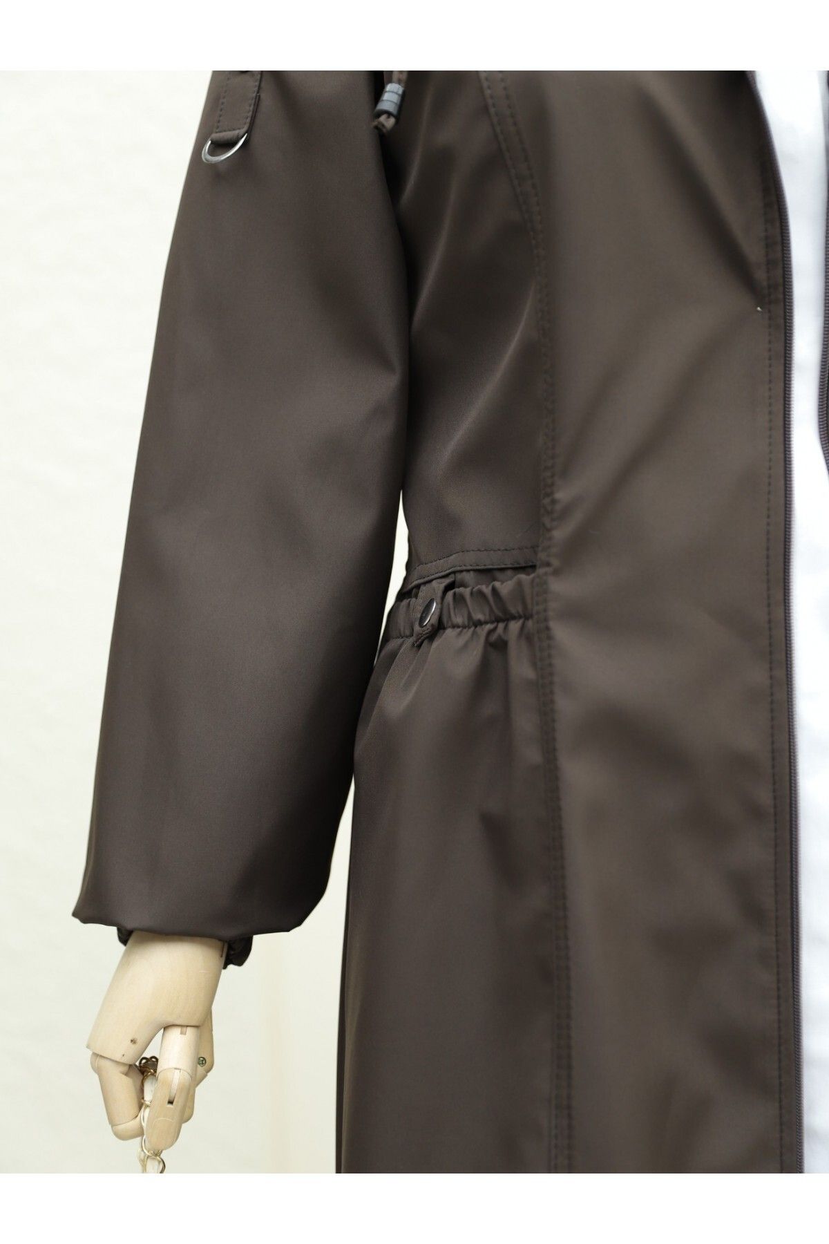 Modamorfo-Long Trench Coat with Snap Pocket and Zipper 3