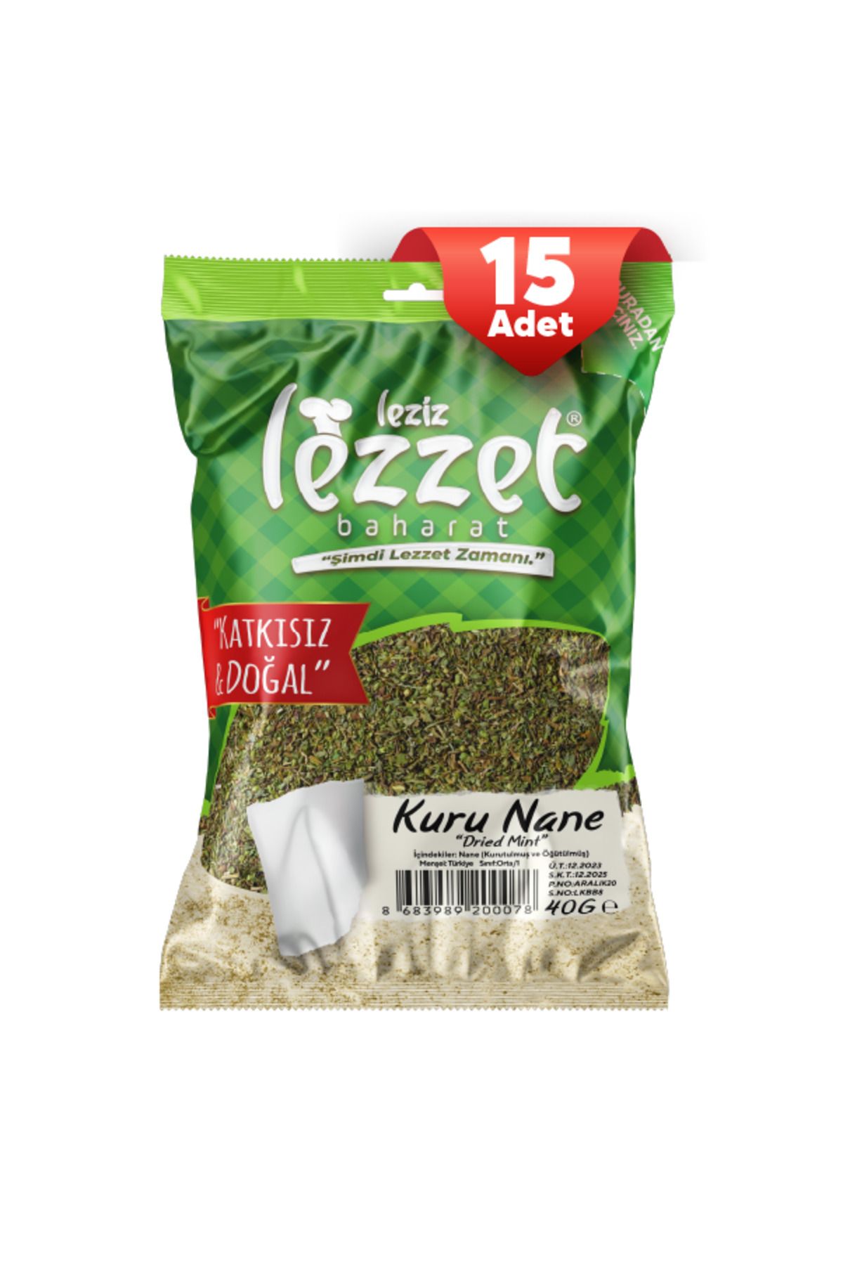 Leziz Lezzet Kuru Nane 40 G (15 Adet)