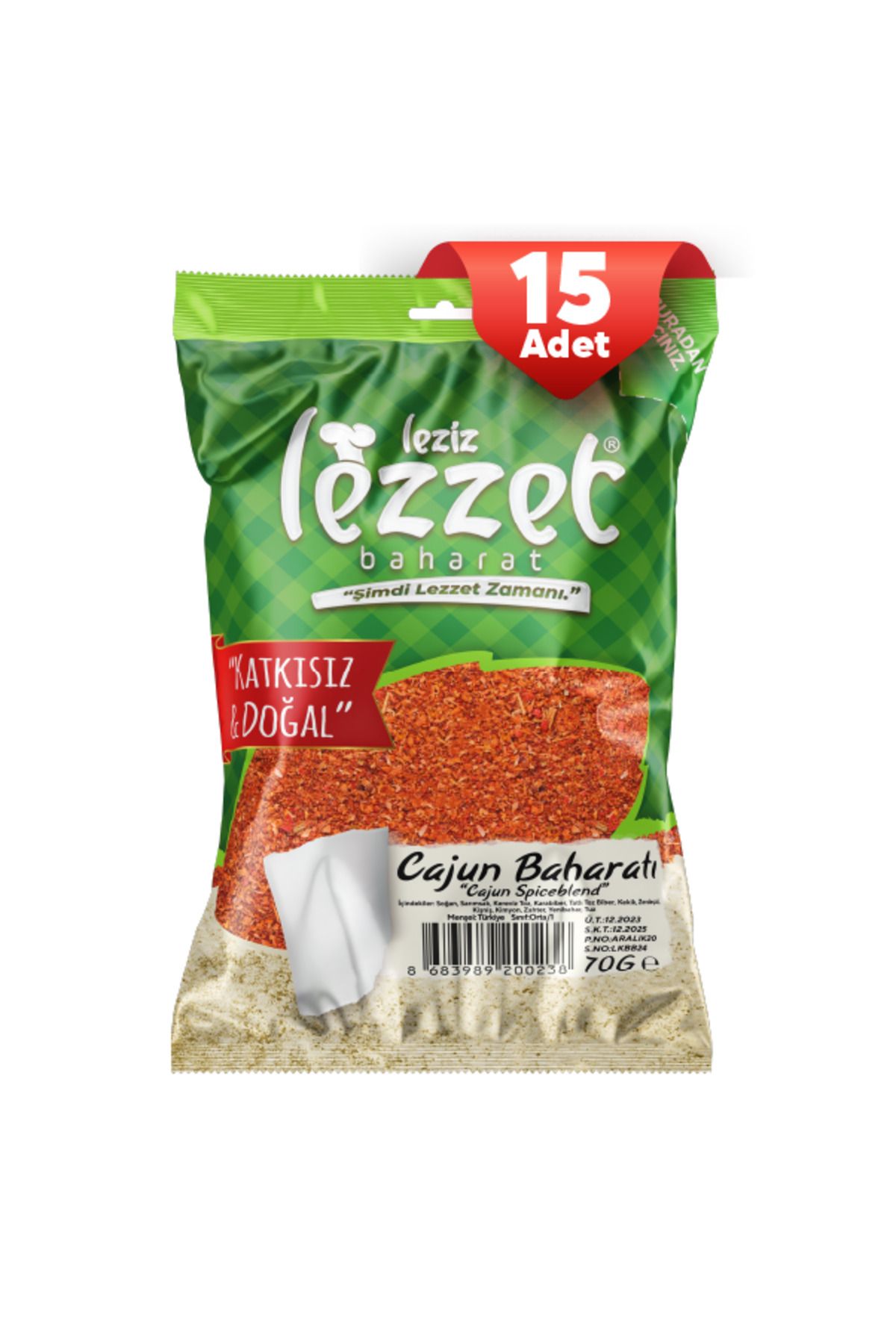 Leziz Lezzet Cajun Baharatı 70 G (15 Adet)