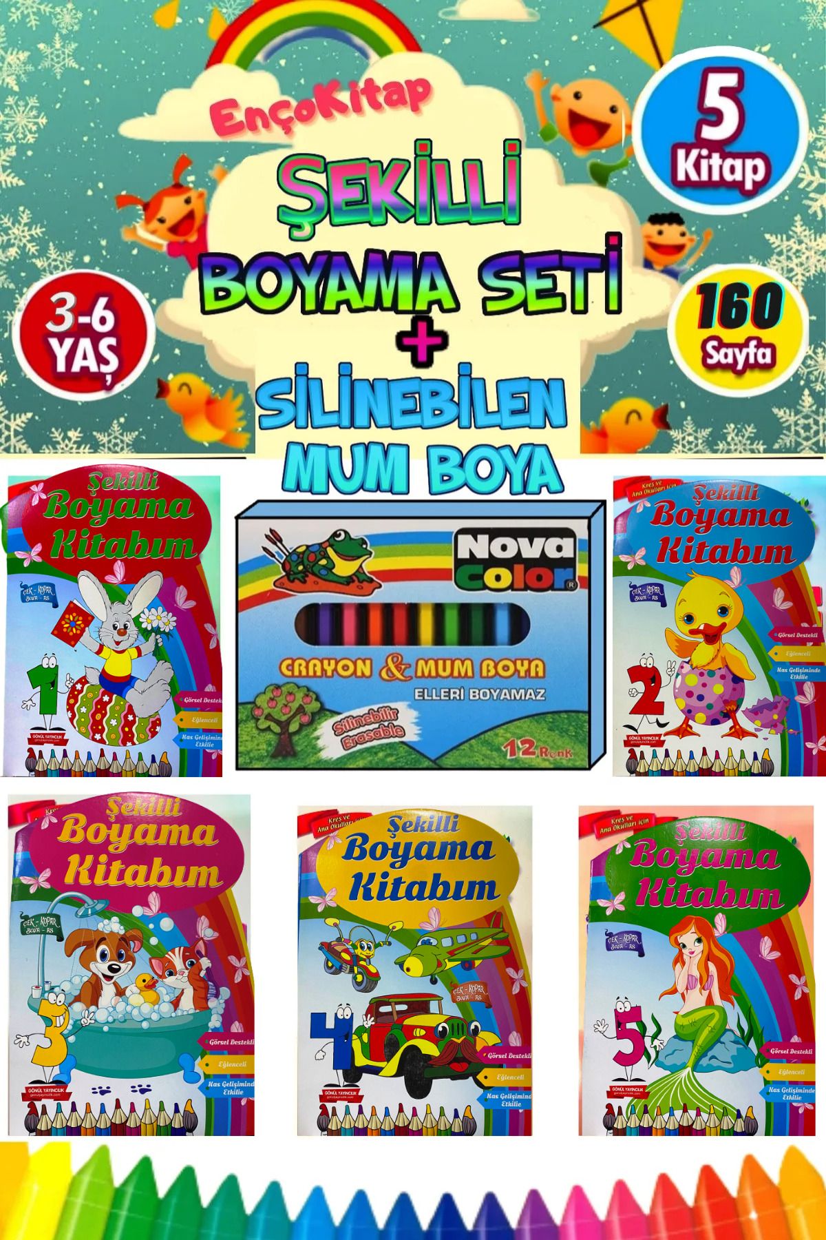 GÖNÜL YAYINCILIK 2-6 Yaşa Uygun Eğitici Boyama Ve Etkinlik Seti