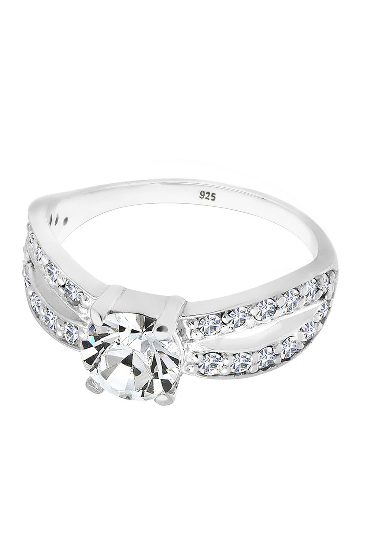 ELLI-Ring Damen Solitär Glamourös mit Kristall in 925 Sterling Silber 2