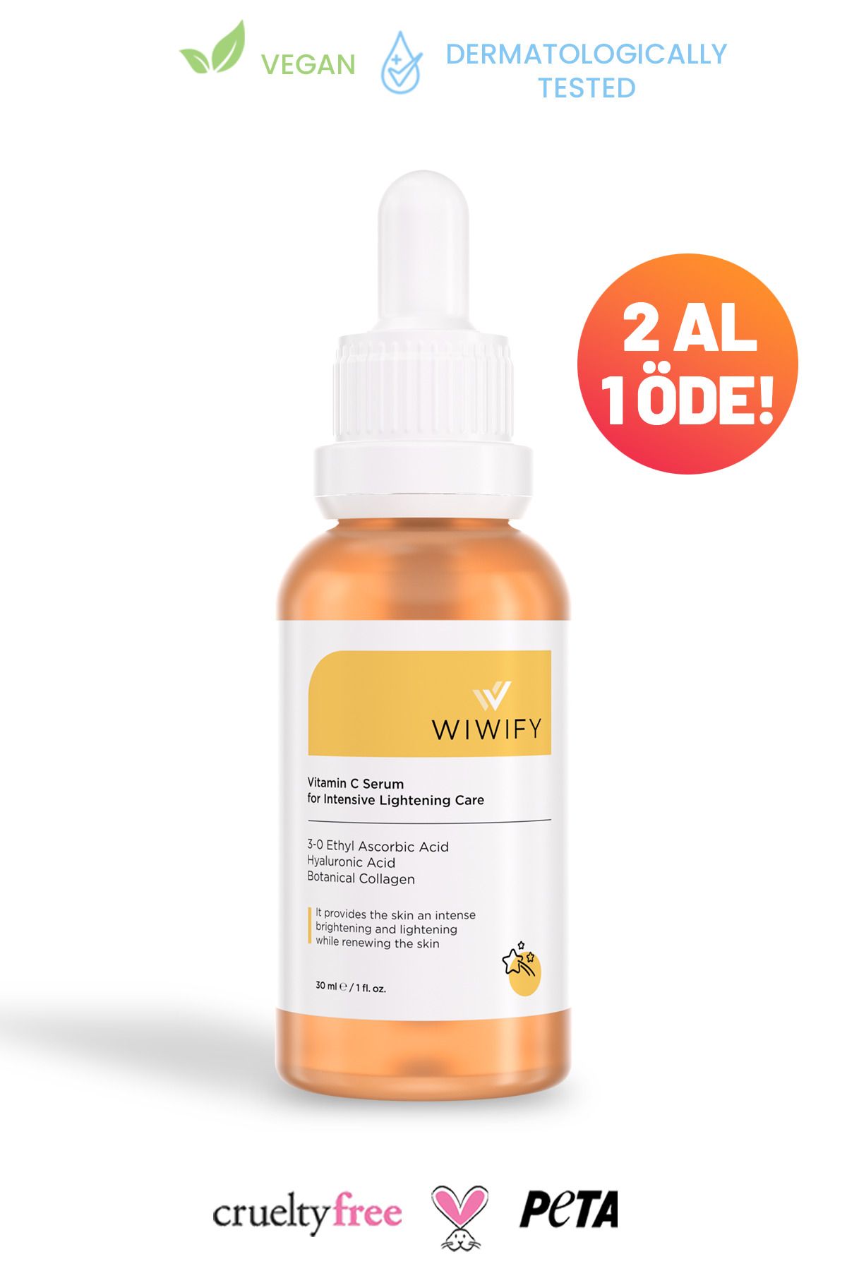 WIWIFY C Vitamini Aydınlatıcı Botanikal Kolajen Serum 30 Ml