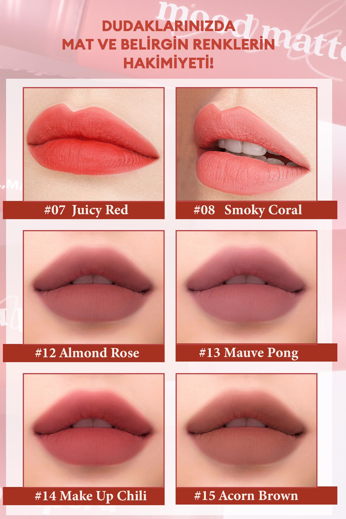 PERIPERA-Tint with Matte Finish, Offering a Plump and Smooth Look Peripera Ink Mood Matte Tint (05 Ginger Red) 4