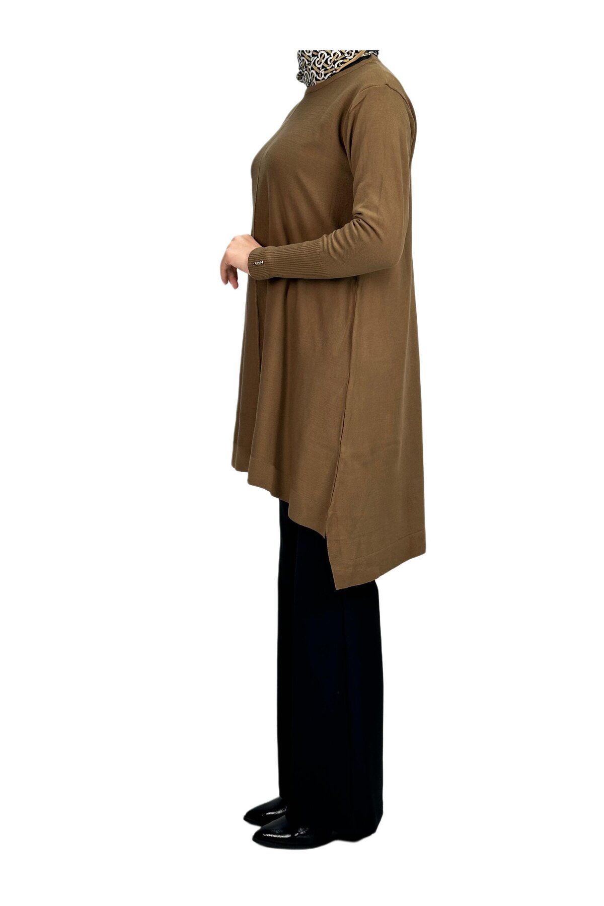 ottoman wear-Mercerized Brown Knitwear Tunic - Otw123 4