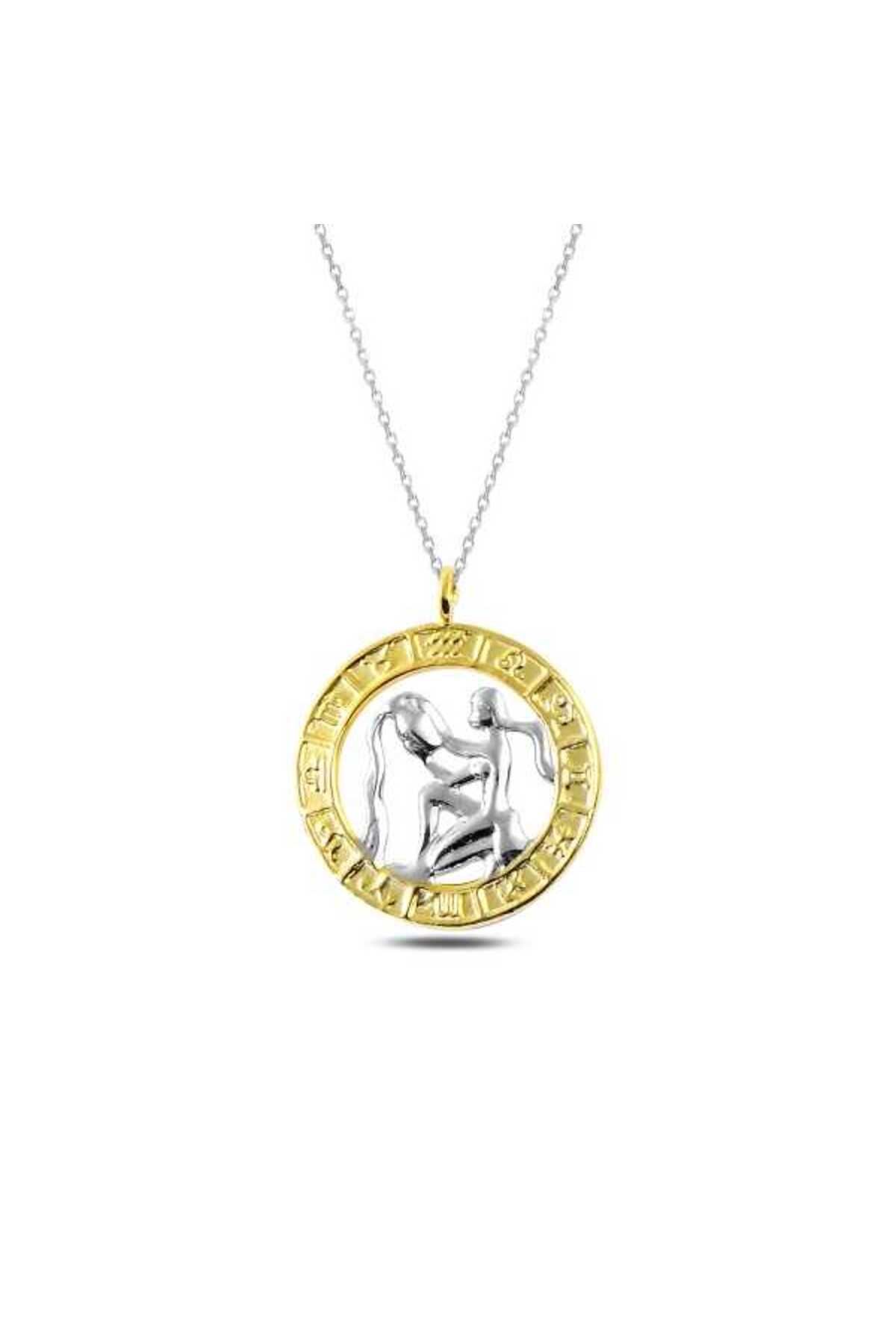 NİDAM BUTİK Gümüş Gold Kova Burcu Kolye