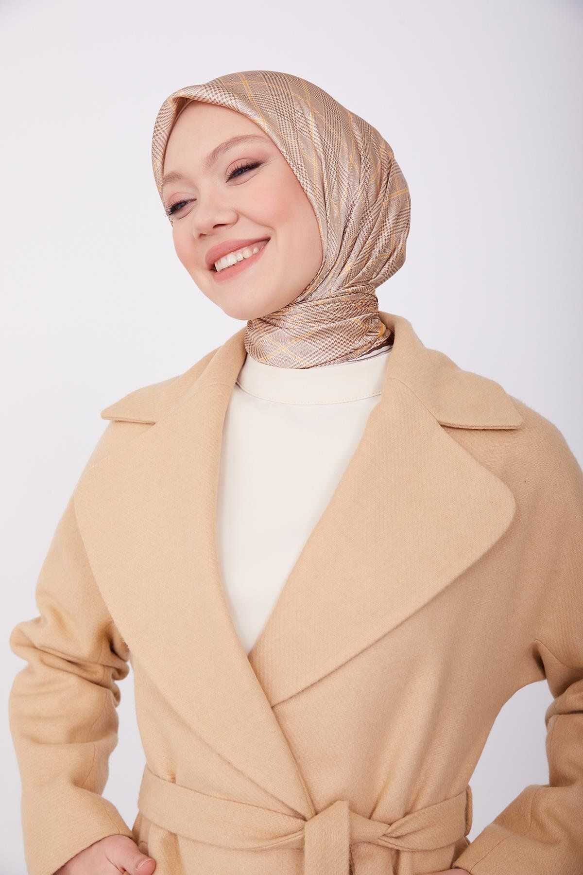 Armine-Beige Giagonel Textured Coat - Front Tie 23K8611 5