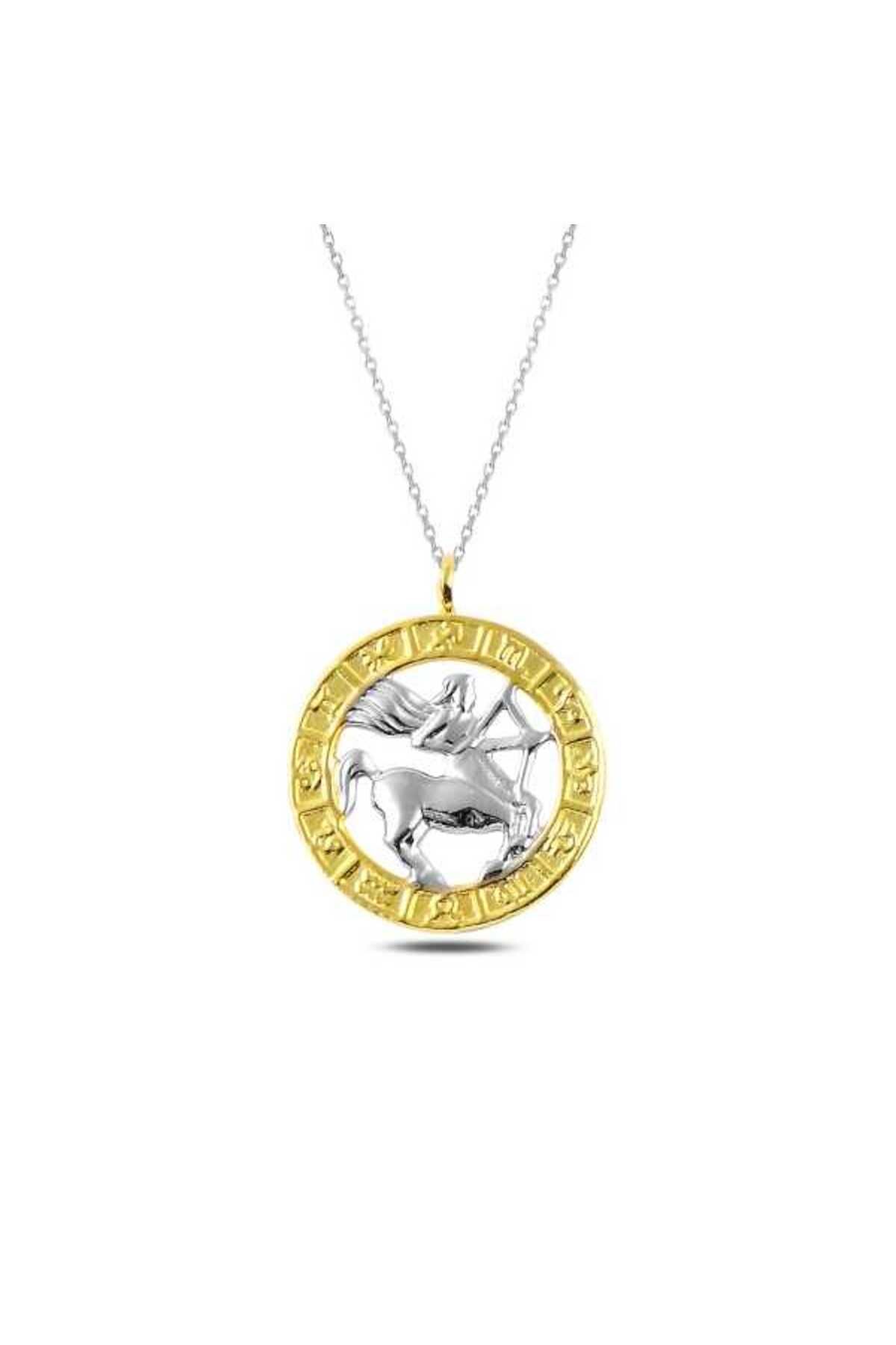Tradivent Gümüş Gold Yay Burcu Kolye