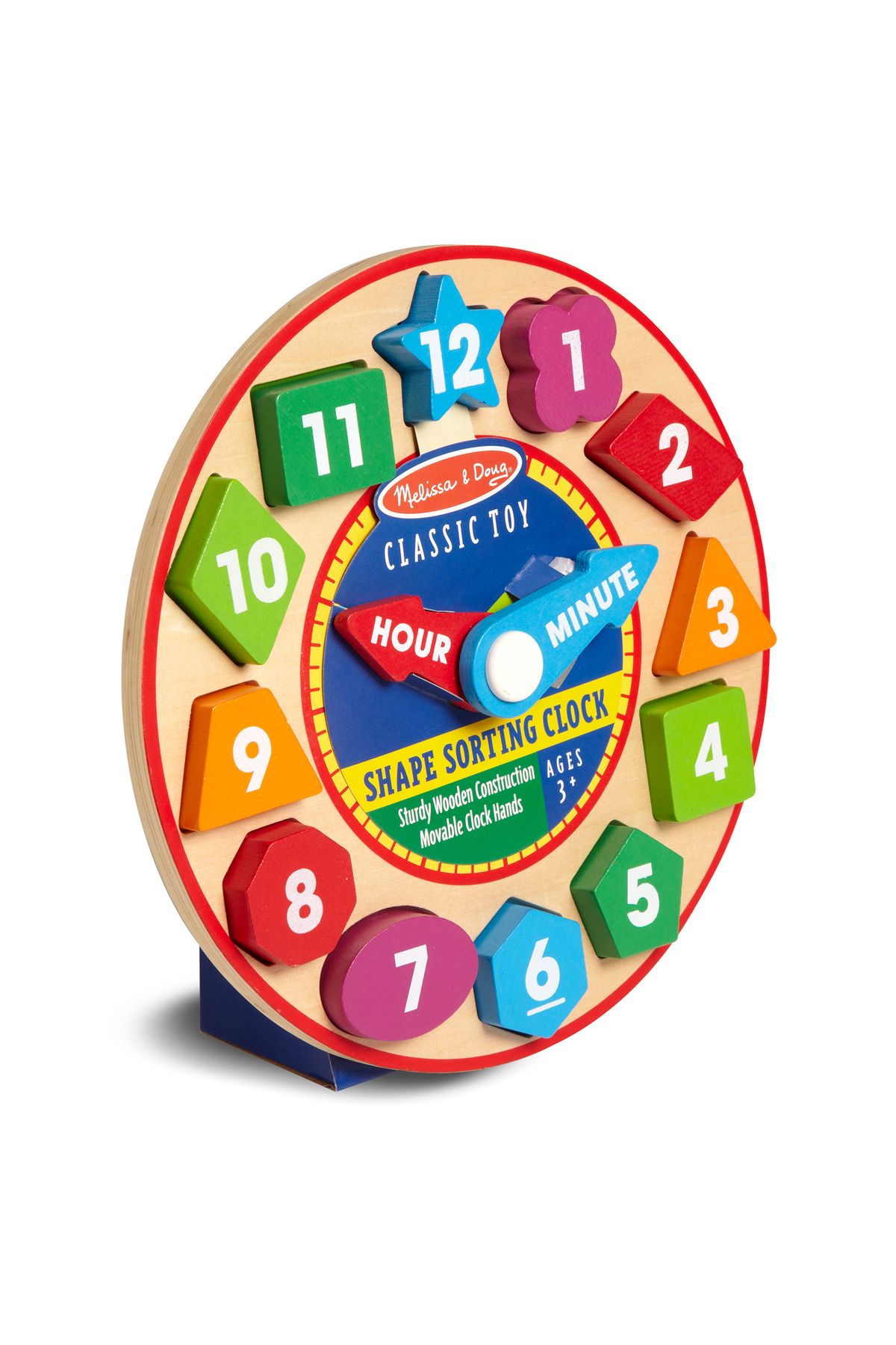 اسباب بازی های آموزشی Melissa Doug ساعت چوبی اورجینال Melissa & Doug