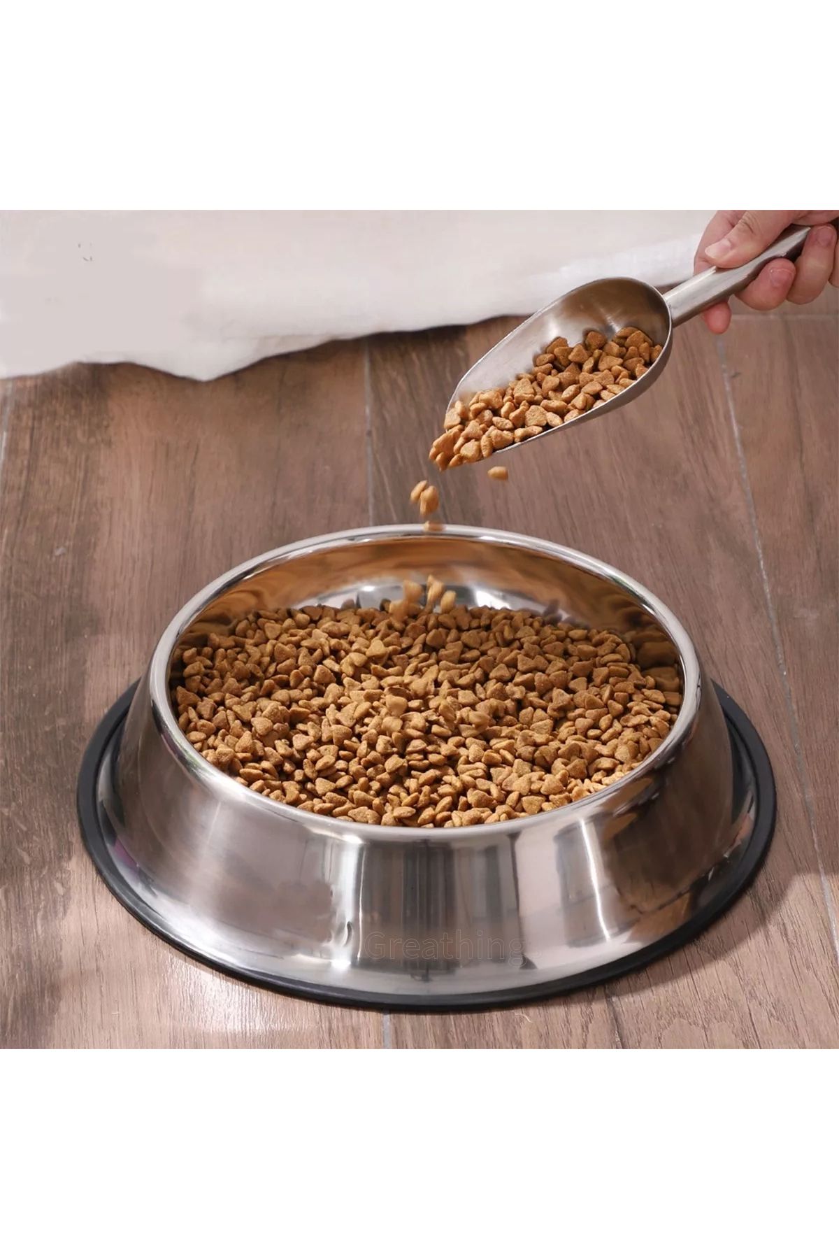 Greathings-18 cm Metal Cat |   Dog Food Bowl, Water Bowl, Steel, Patterned Food and Water Bowl 5