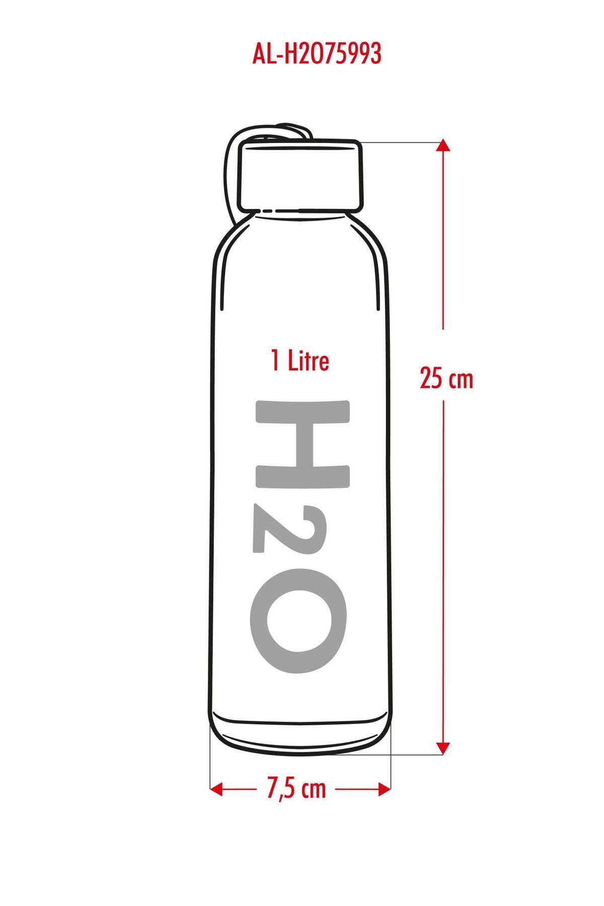 Kaite-1000 ml H2O Borosilicate Glass Flask - Water Bottle Drinker with Vacuum and Bamboo Lid 4