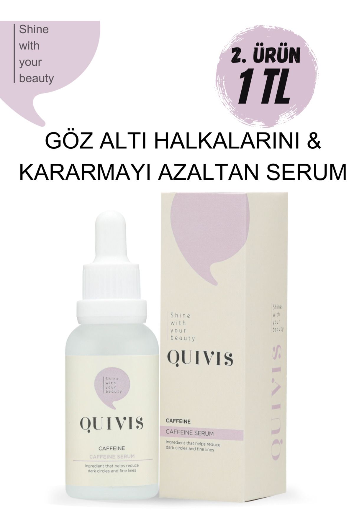 Quivis Göz Altı Torbalanma ve Kararma Karşıtı Aydınlatıcı Kafein Serum 30 ML