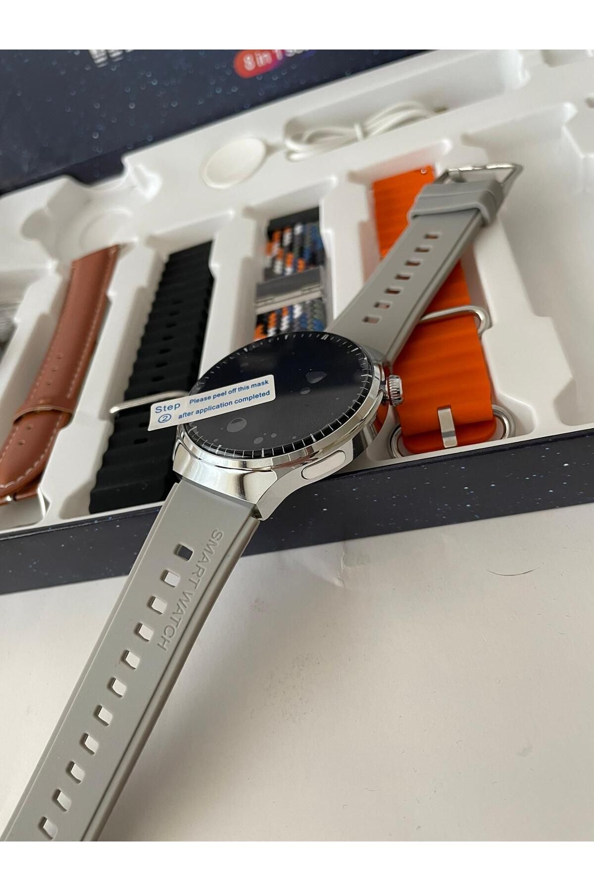 Raees Pro RAEES Watch 4 pro Suit 7 Kordonlu Yuvarlak Kasa Erkek Sesli Görüşme ...