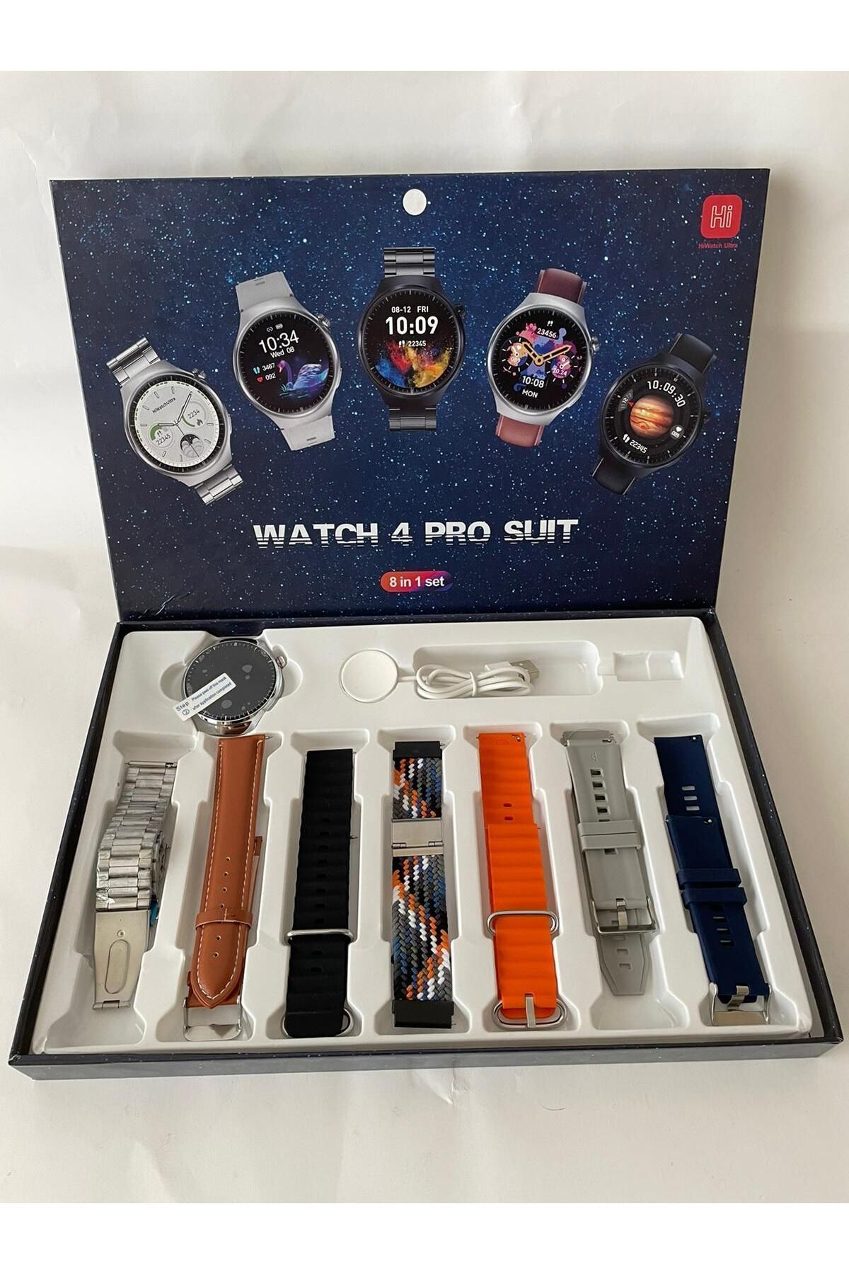 Raees Pro RAEES Watch 4 pro Suit 7 Kordonlu Yuvarlak Kasa Erkek Sesli Görüşme ...