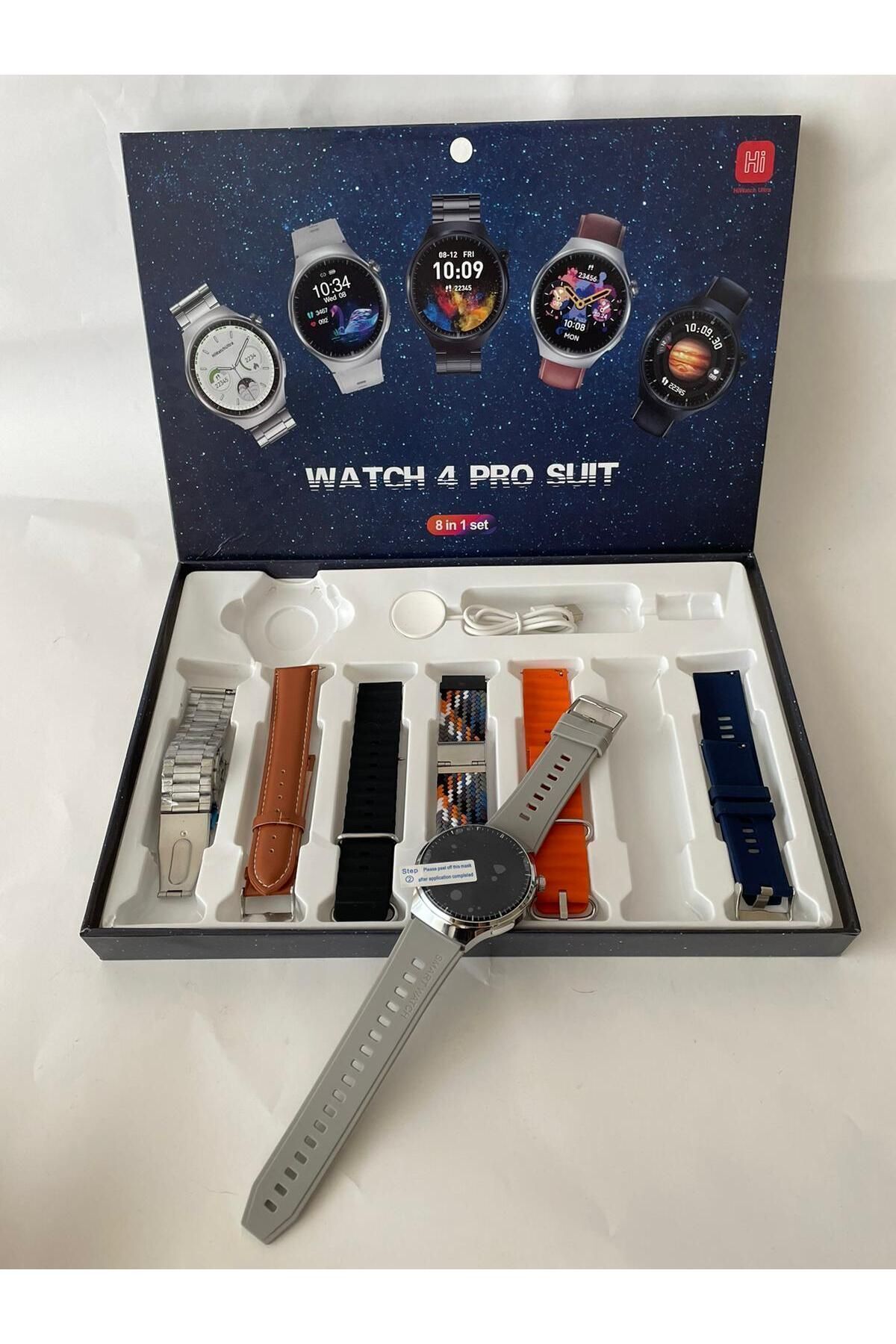 Raees Pro RAEES Watch 4 pro Suit 7 Kordonlu Yuvarlak Kasa Erkek Sesli Görüşme ...
