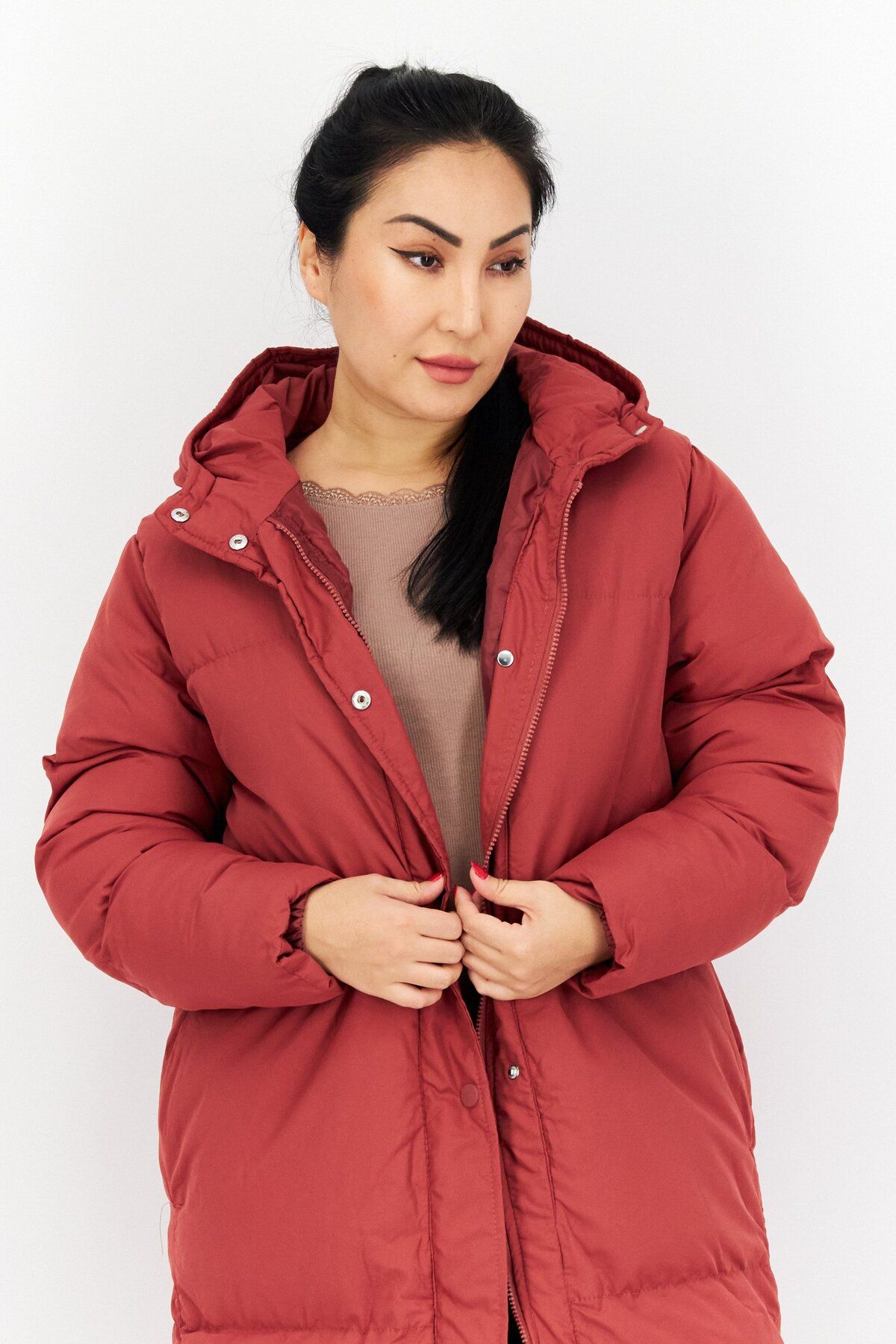 French Connection-Women Solid Puffer Jacket, Coral 2