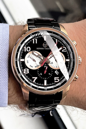 Sergio Tacchini Fonksiyonlar Aktif Erkek Kol Saati 5 Atm Su Geçirmez Siyah Ro...