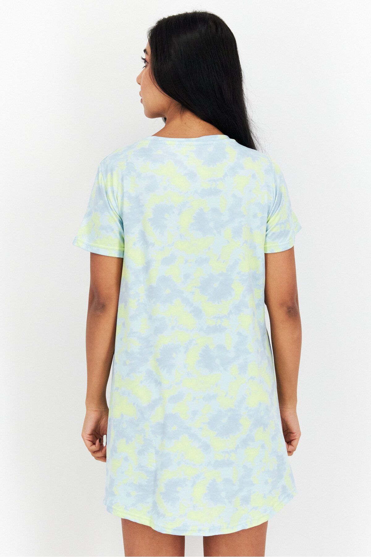 Aeropostale-Women Tie Dye Short Sleeve Sleep Dress, Light Green Combo 2