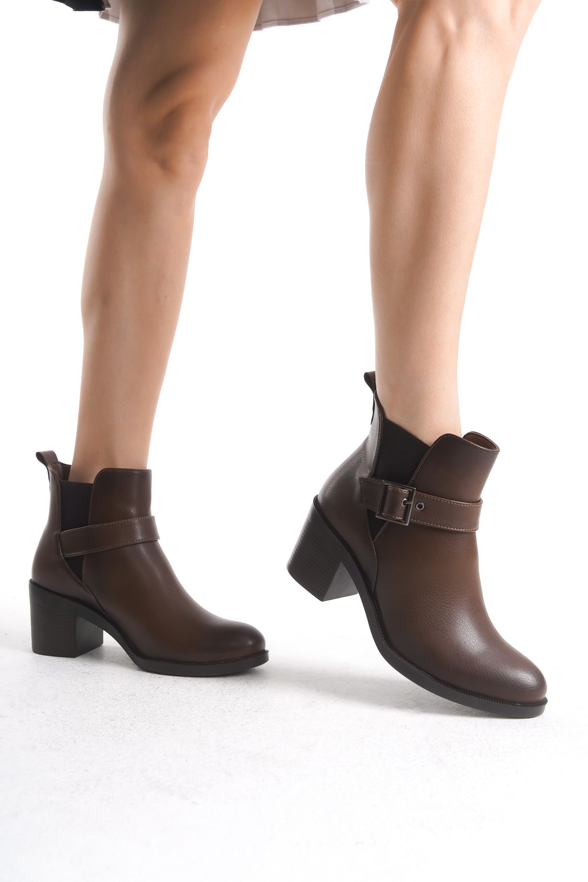 Solo Bag-Women's Flat Elastic Buckle Casual Boots 4