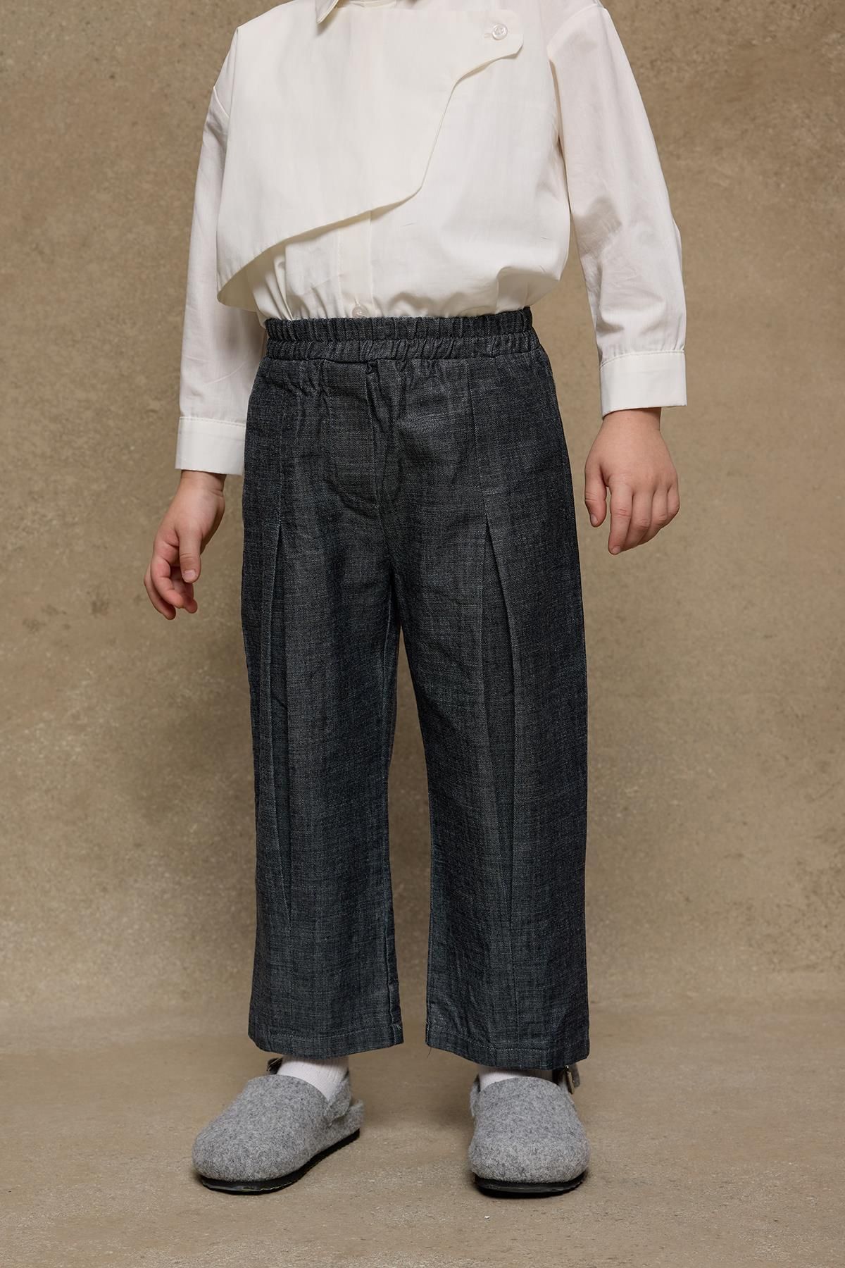 Fahhar Kids-Jeans - Pleated Relaxed Fit Trousers 3