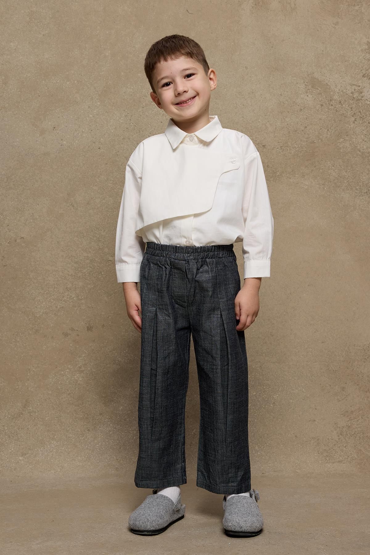 Fahhar Kids-Jeans - Pleated Relaxed Fit Trousers 1