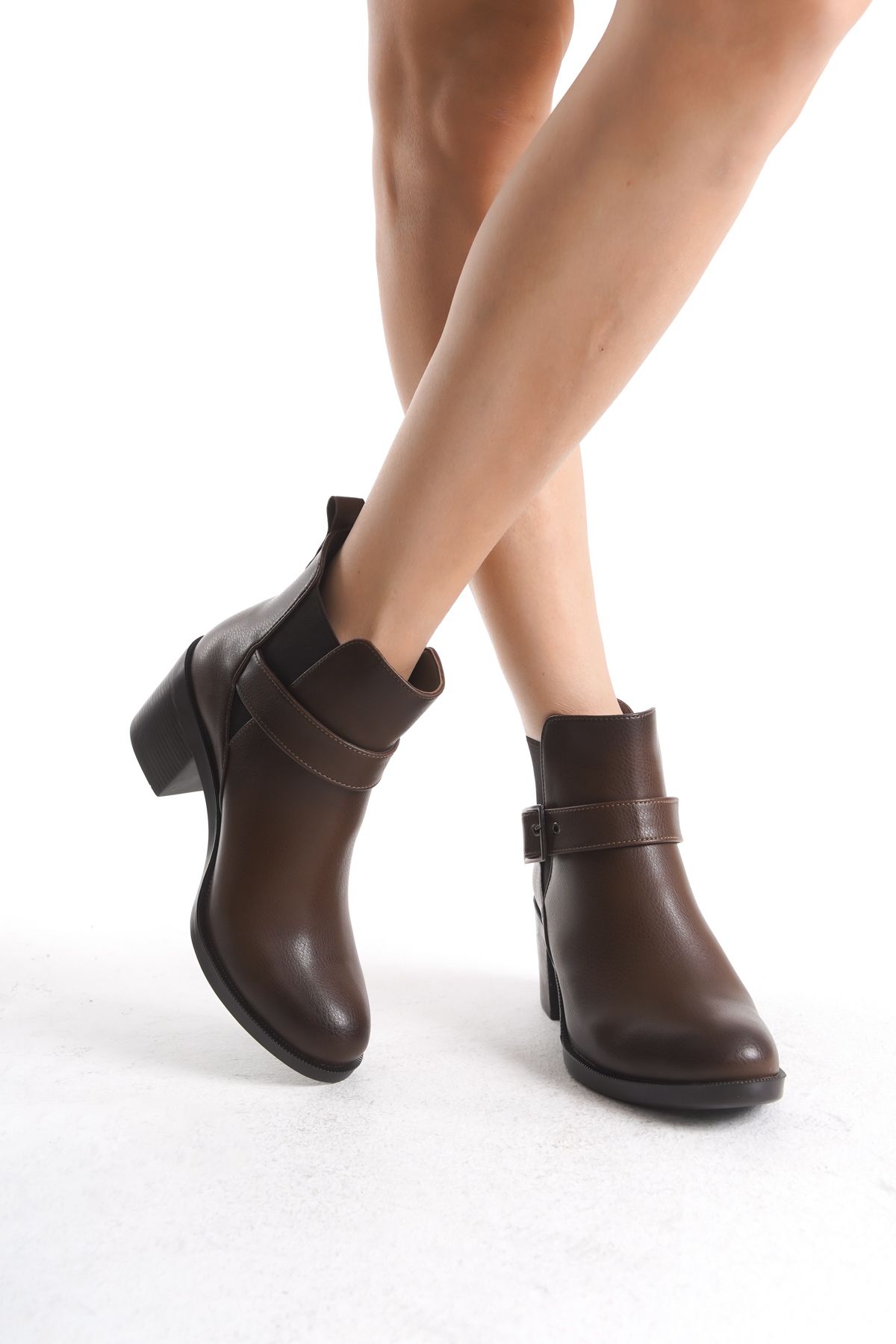 Solo Bag-Women's Flat Elastic Buckle Casual Boots 3