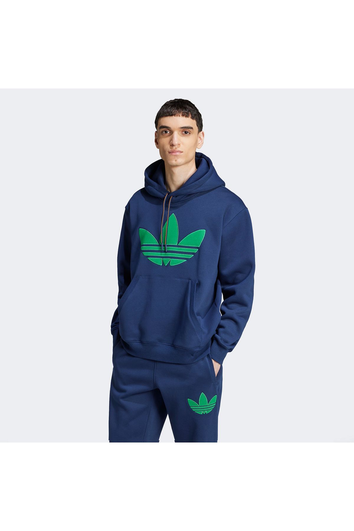 adidas-Originals 70S Fleece Hooded Men's Blue Hoodie 2