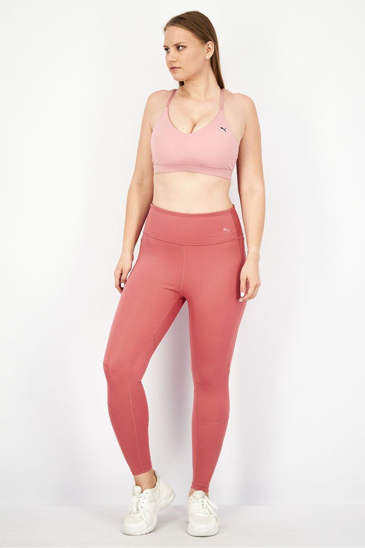 Puma-Women Sportswear Fit Brand Logo Training Legging, Pink Rose 3