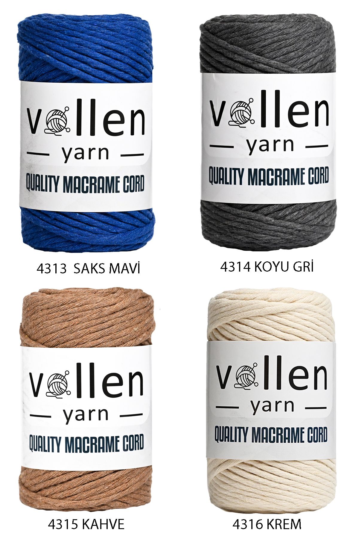vollen yarn-Scanned Macrame Yarn, 3mm Single Twist, Macrame Knitting Yarn, Scannable Cotton Macrame 5