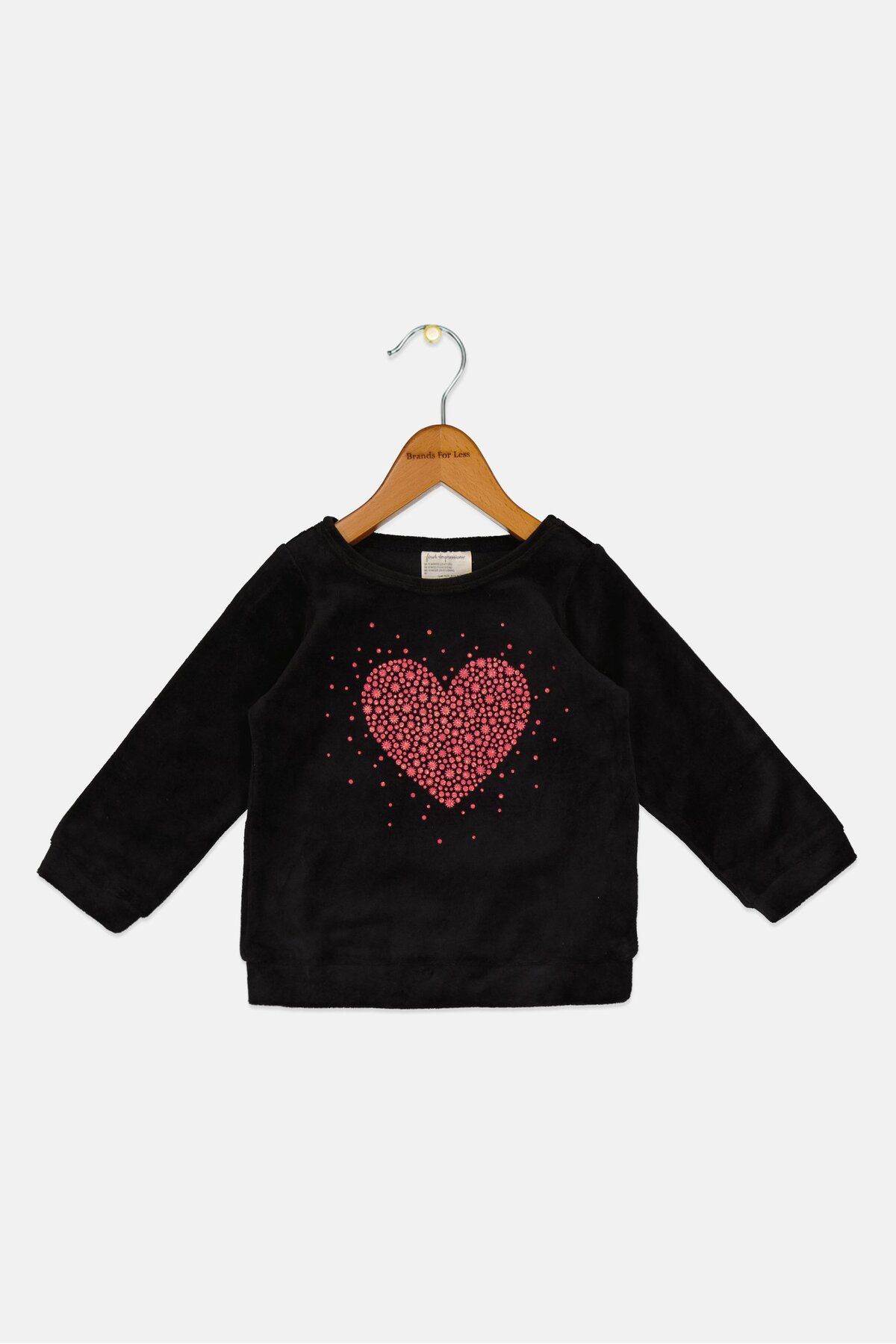 FIRST IMPRESSIONS-Toddlers Girl Round Neck Long Sleeves Graphic Print Sweatshirts, Black 1