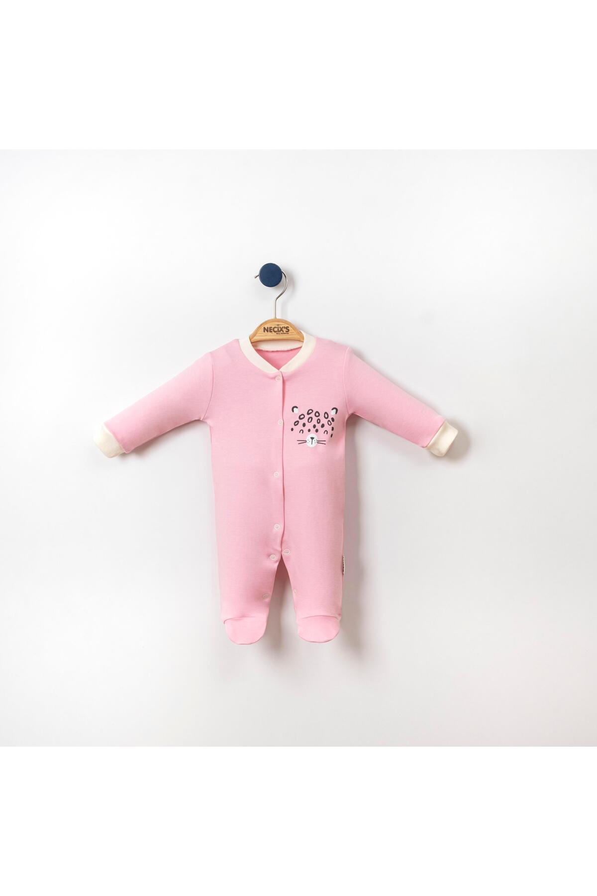 Lolons Kaplancık Ve Puantiye Temalı Çıtçıtlı Üçlü Patikli Kız Bebek Tulum Pembe fotoğrafı 3 (önizleme)